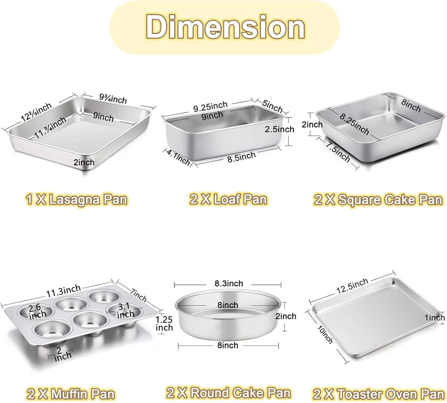 Stainless Steel 11-Piece Baking Pan Set with Lids