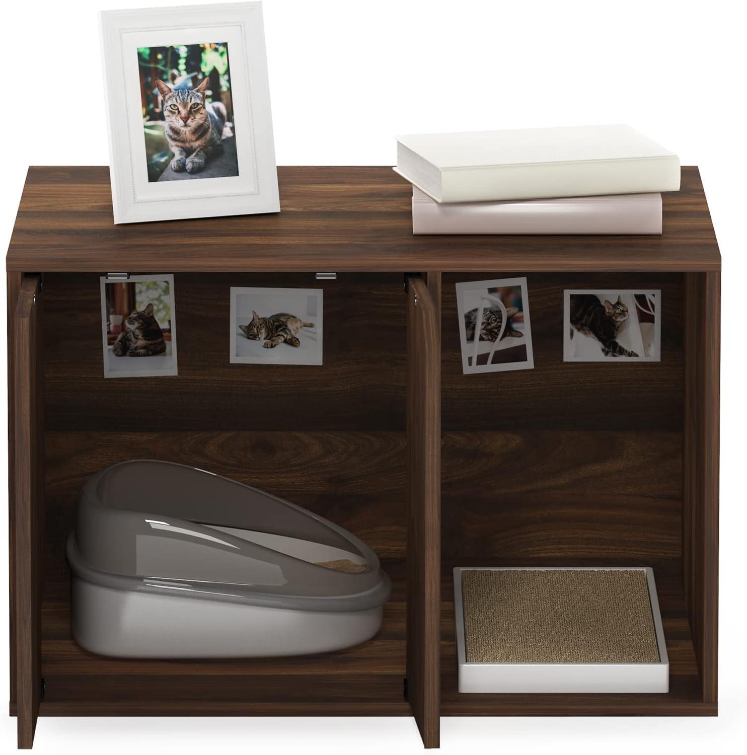 Small Columbia Walnut Pet Litter Box Enclosure