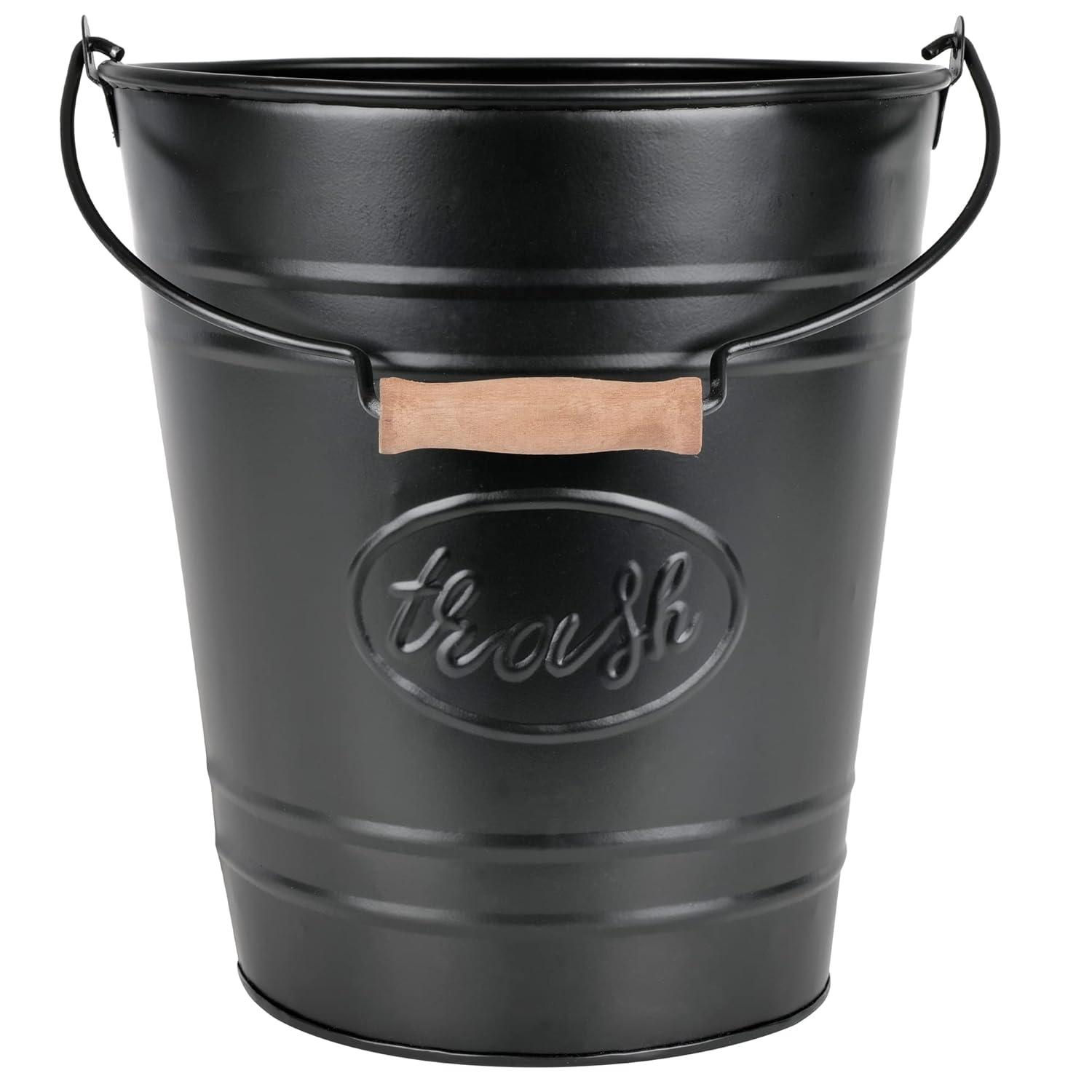 Autumn Alley Rustic Galvanized Trash Can Waste Basket 2 Gallon
