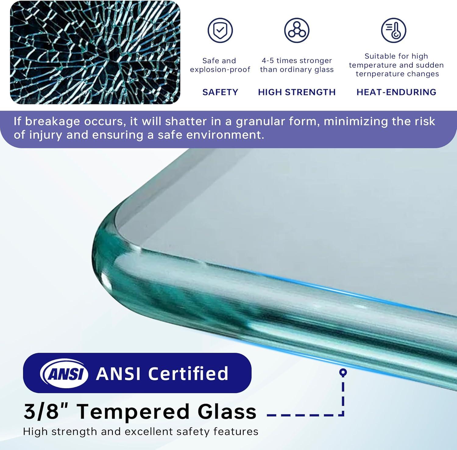 WoodBridge 56"-60" W x 76" H Single Sliding Frameless Shower Door | 3/8" (10mm) Thickened Upgrade Tempered Glass | Stainless Steel Hardware | Safe, Explosion-Resistant, Clear & Stylish, Sturdy & Durable MBSDC6076-BG