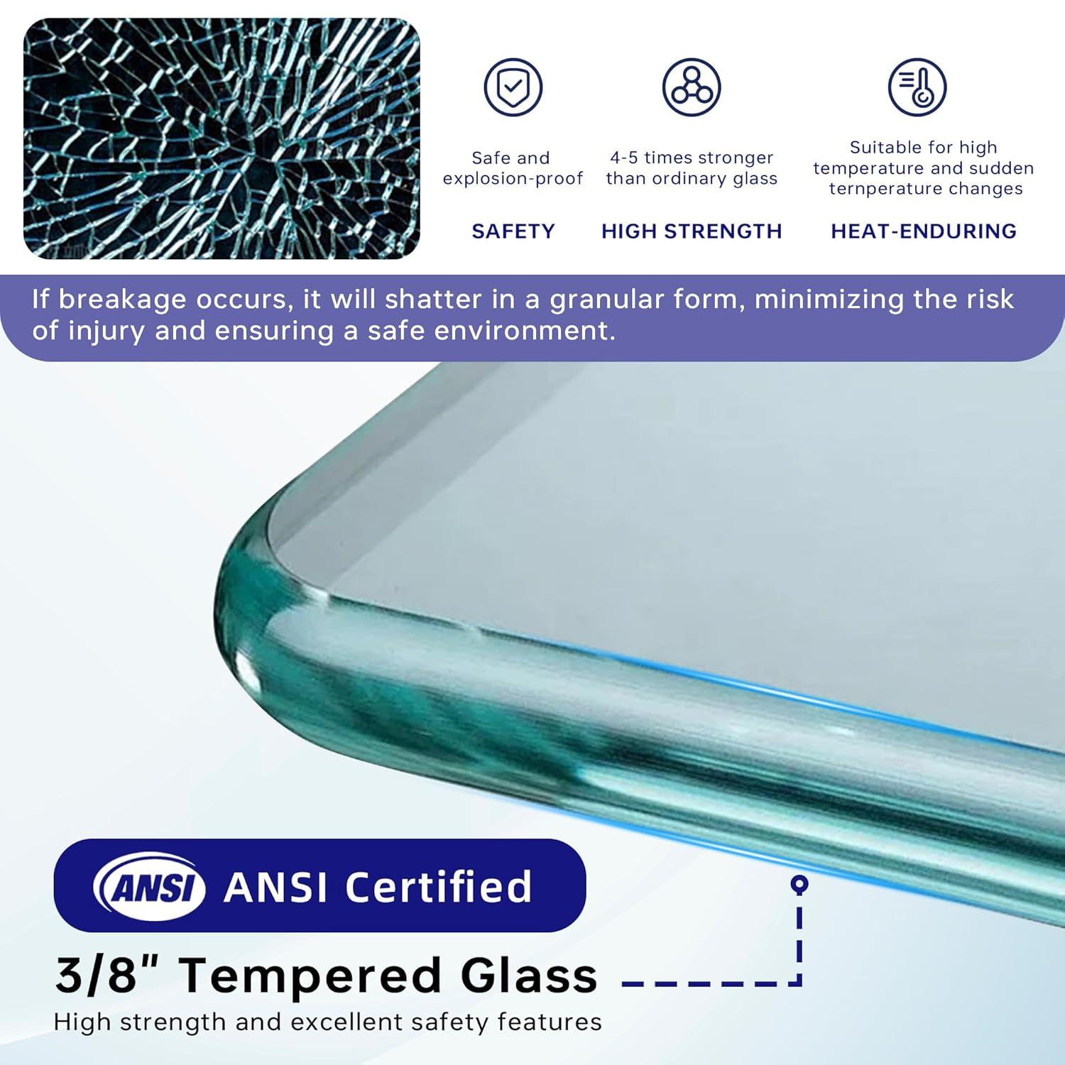 WoodBridge 56"-60" W x 76" H Single Sliding Frameless Shower Door | 3/8" (10mm) Thickened Upgrade Tempered Glass | Stainless Steel Hardware | Safe, Explosion-Resistant, Clear & Stylish, Sturdy & Durable MBSDC6076-BG