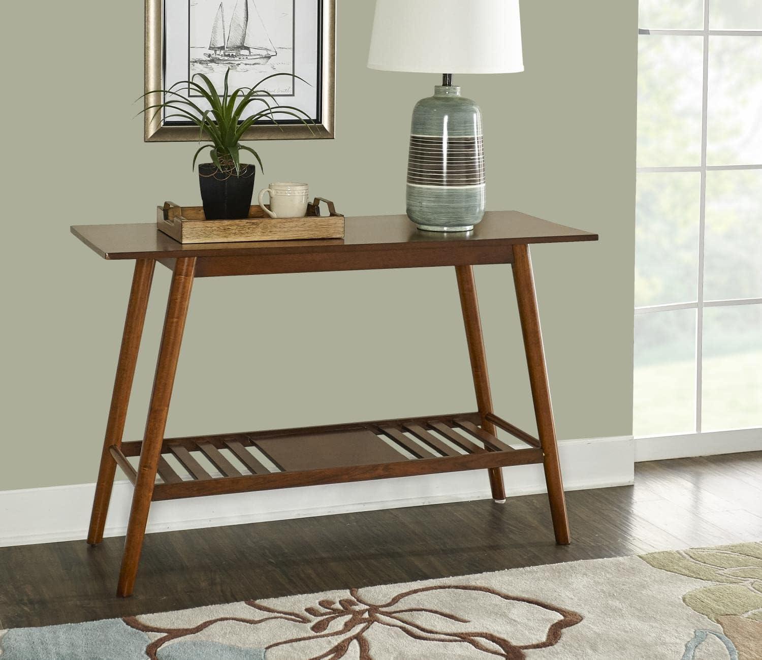 Mid-Century Modern Charlotte Console Table with Storage Shelf