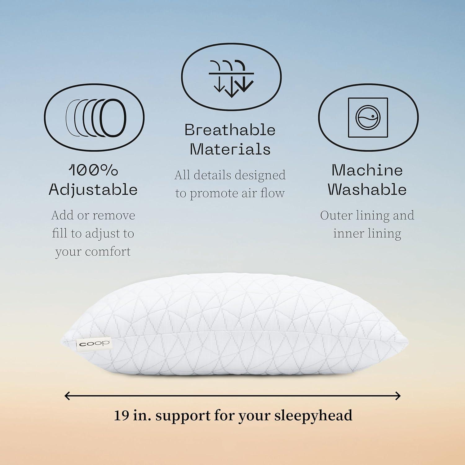 Coop Home Goods Memory Foam Toddler Pillow for Sleeping