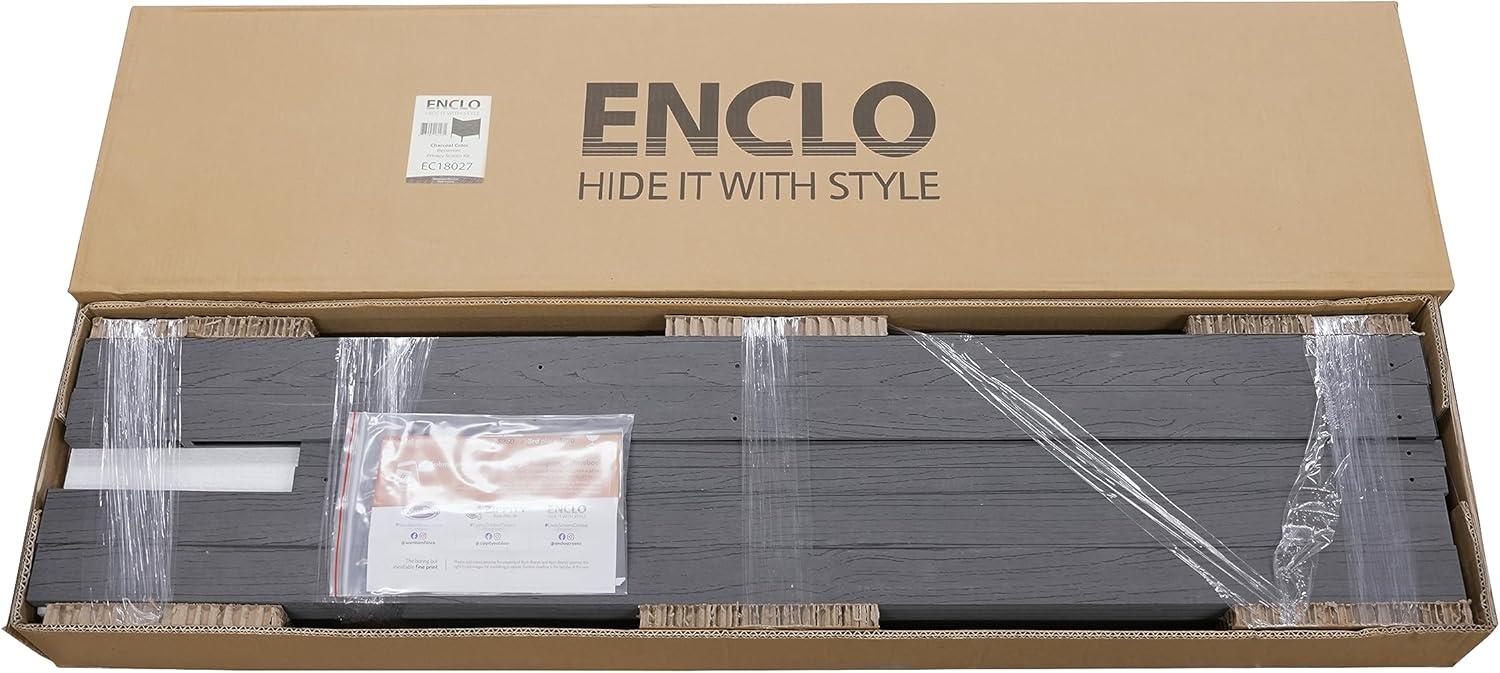 Enclo Privacy Screens EC18027 4 ft H x 3.3 ft W Bessemer WoodTek Vinyl Charcoal Privacy Screen Kit (2 Panels)