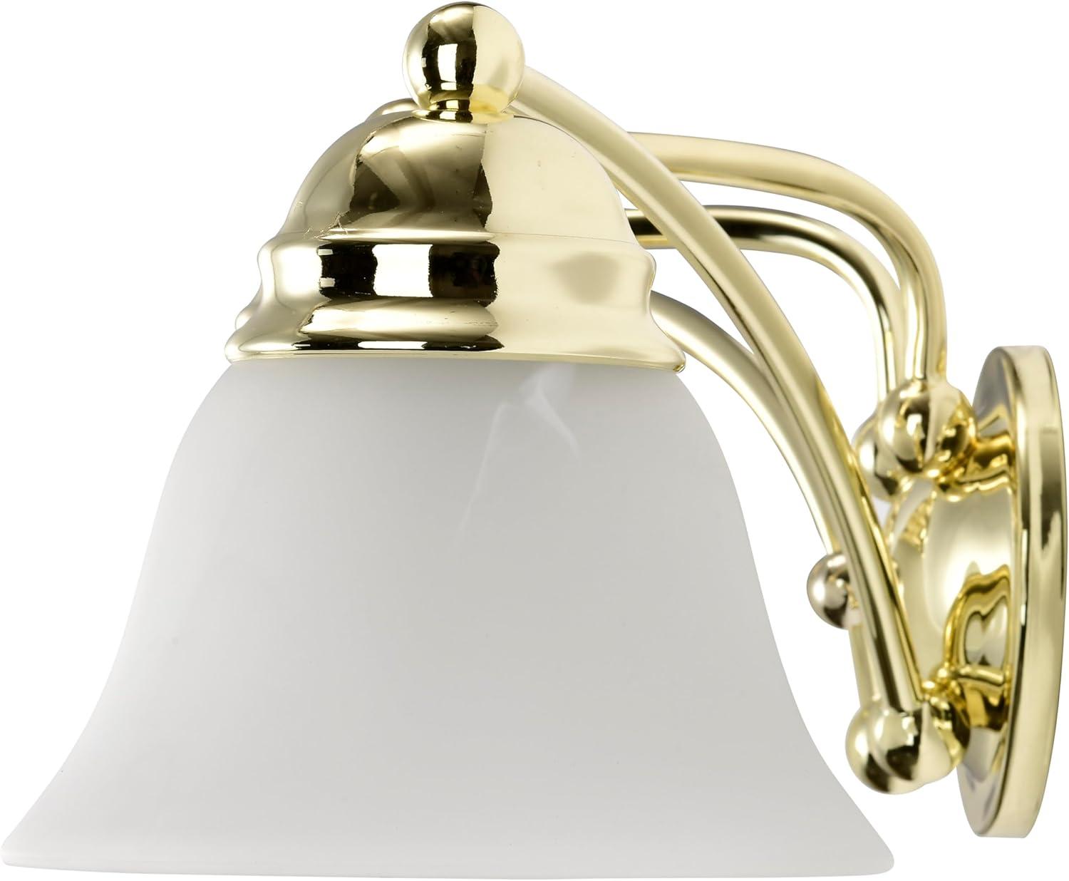 Polished Brass Four-Light Vanity with Alabaster Glass