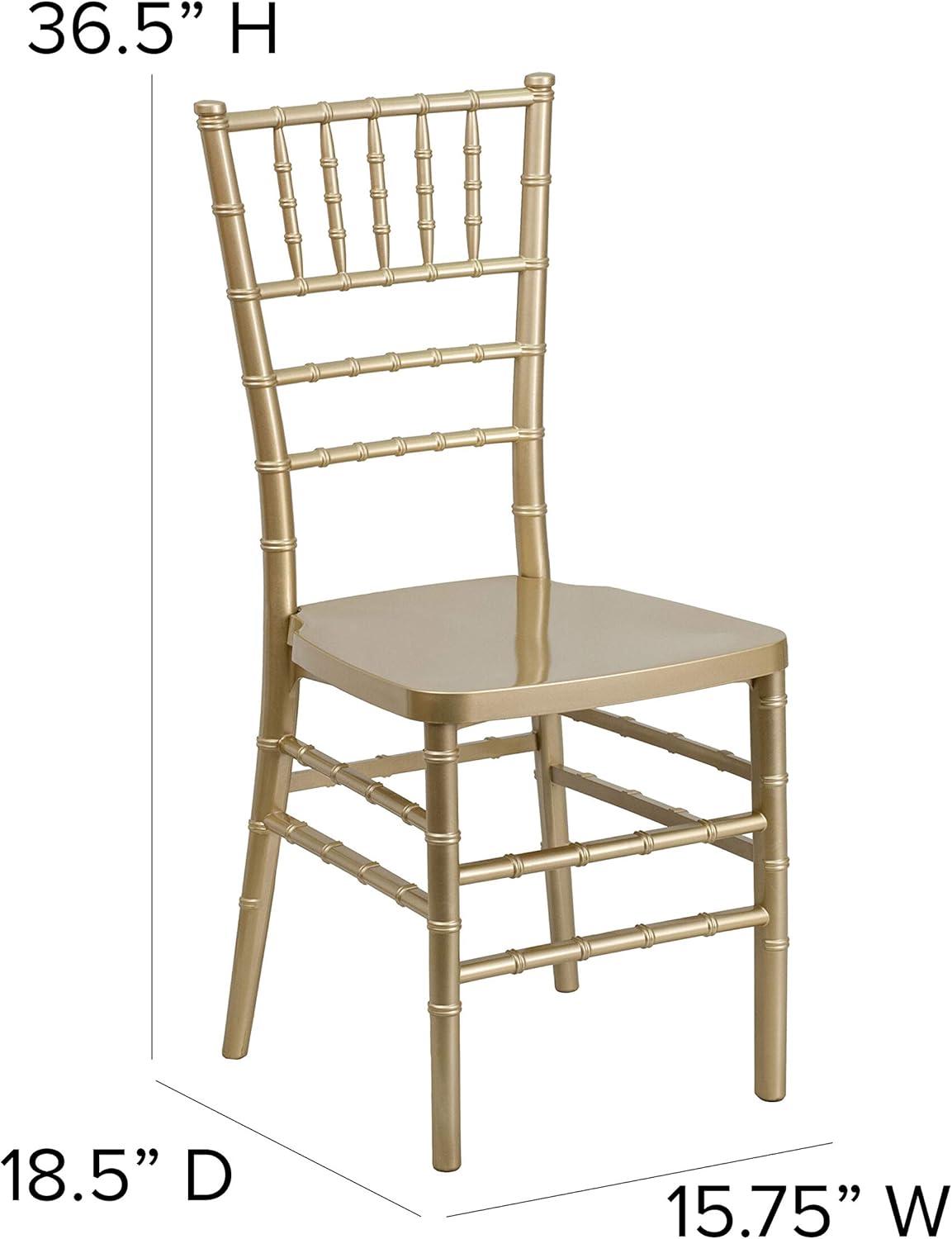 Elegant Gold Resin Chiavari Lightweight Event Chair