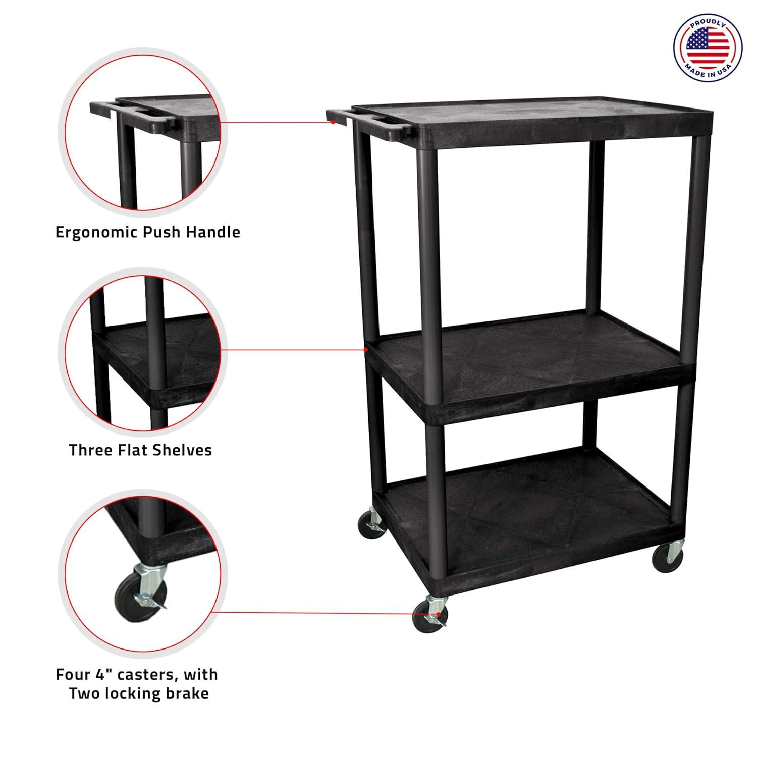 LP Carts Series High Open Shelf AV Cart