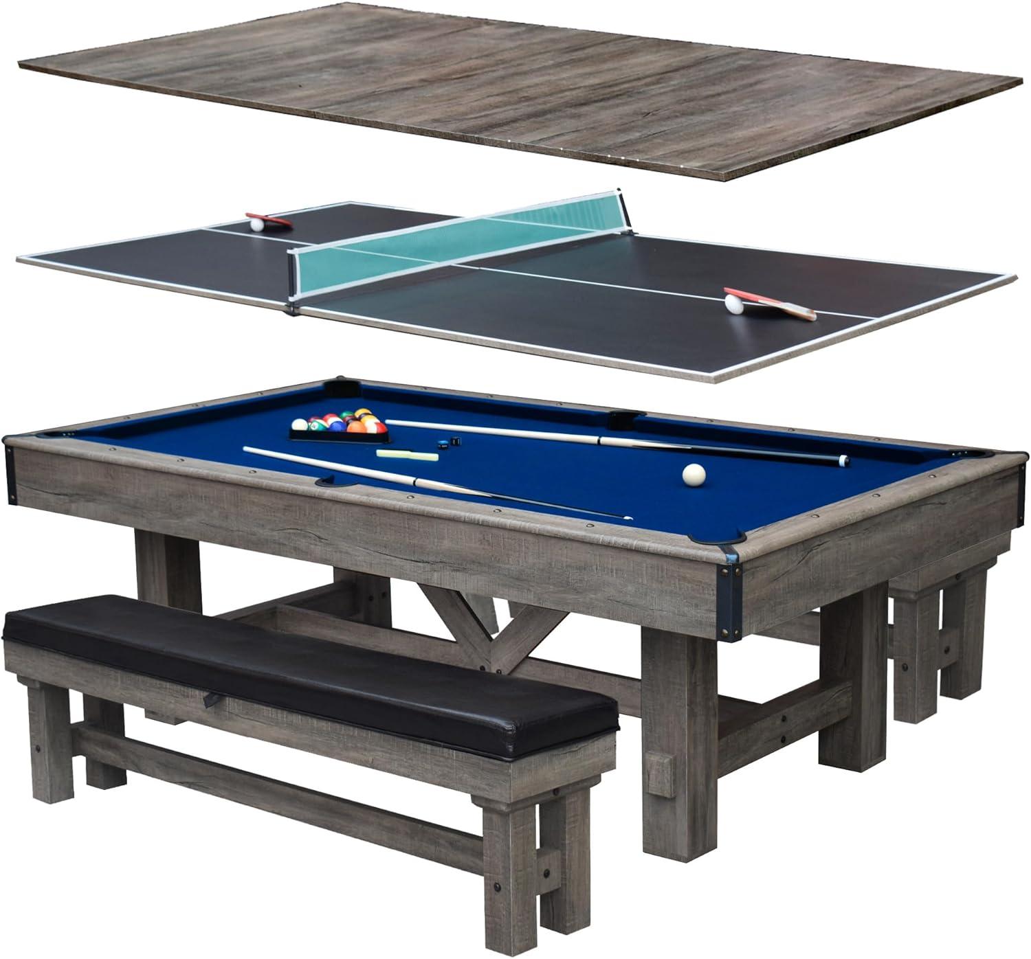 Bluewave Logan 7-Ft 3-In-1 Pool Table W/Benches