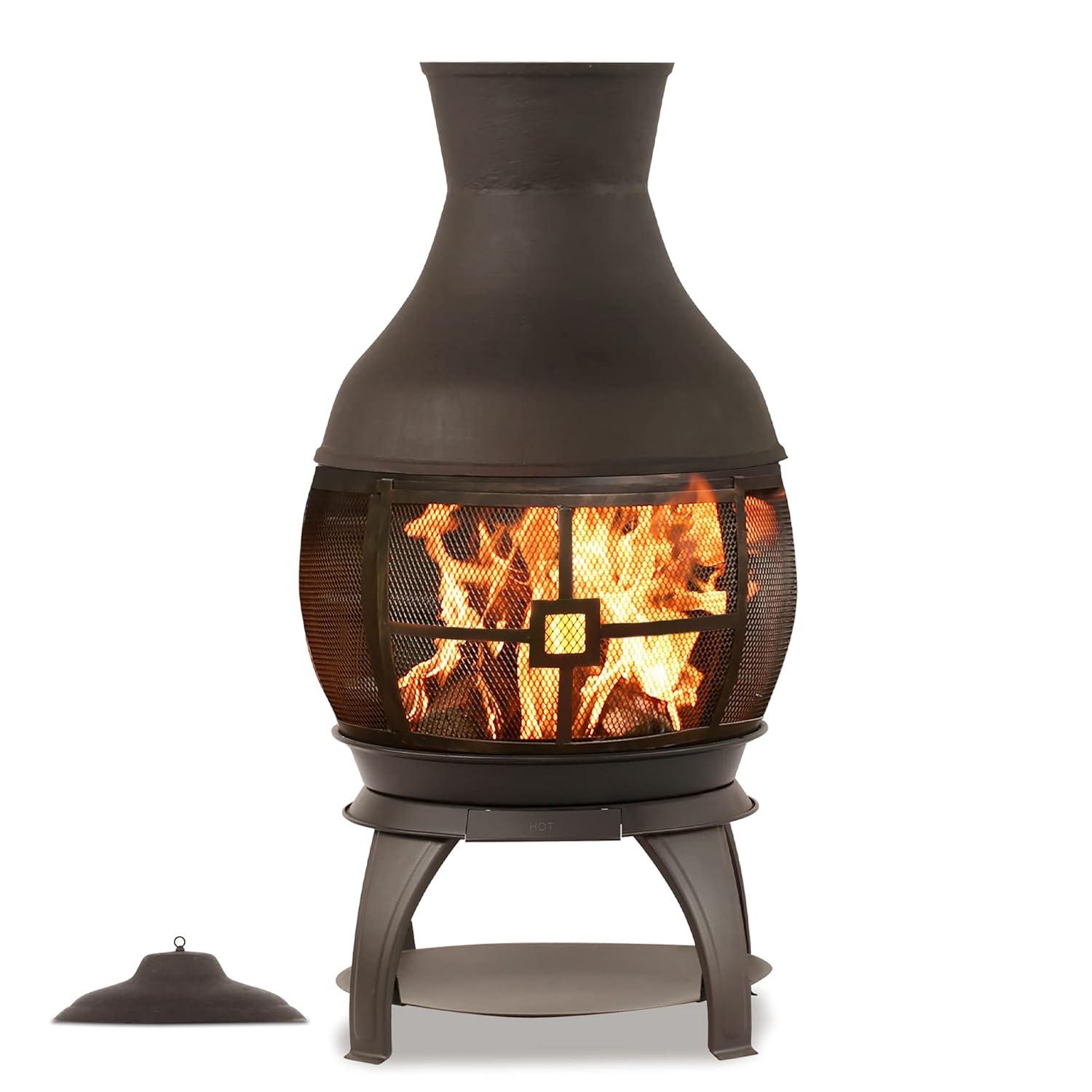 Heatmaxx Round Cast Iron Wood Burning Smokeless Chimnea