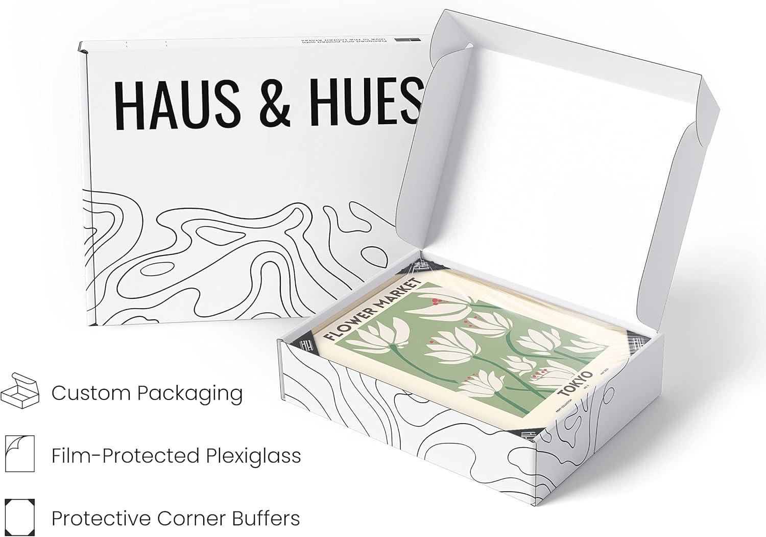 HAUS AND HUES Flower Market Poster – Vintage Botanical Wall Art, Sage Green Floral Prints, Aesthetic Flower Decor (Unframed, 12” x 16”)