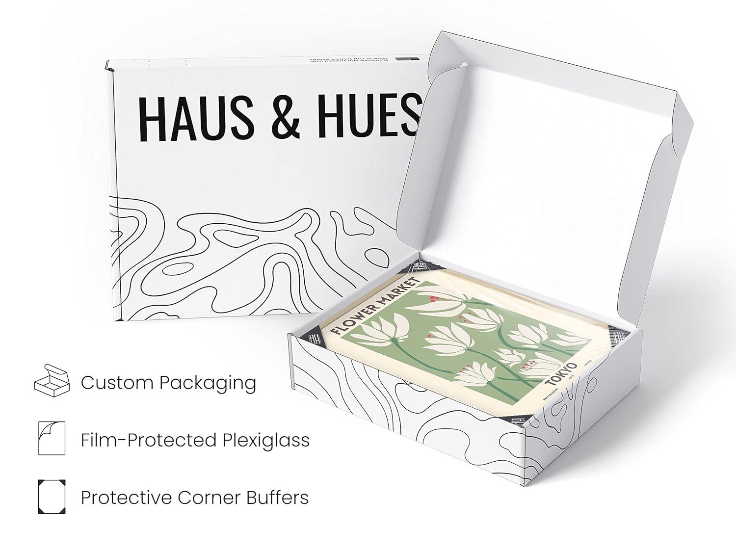 HAUS AND HUES Flower Market Poster – Vintage Botanical Wall Art, Sage Green Floral Prints, Aesthetic Flower Decor (Unframed, 12” x 16”)