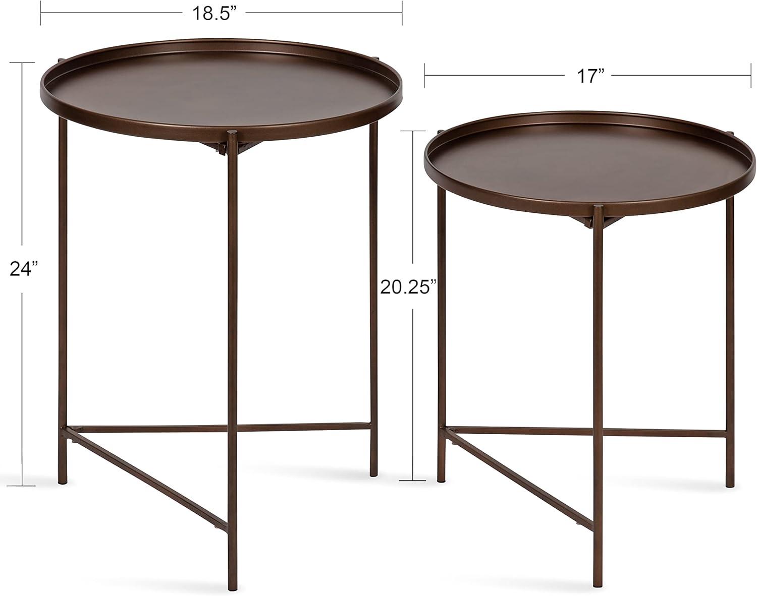 Kate and Laurel Ulani Round Metal Accent Table Set