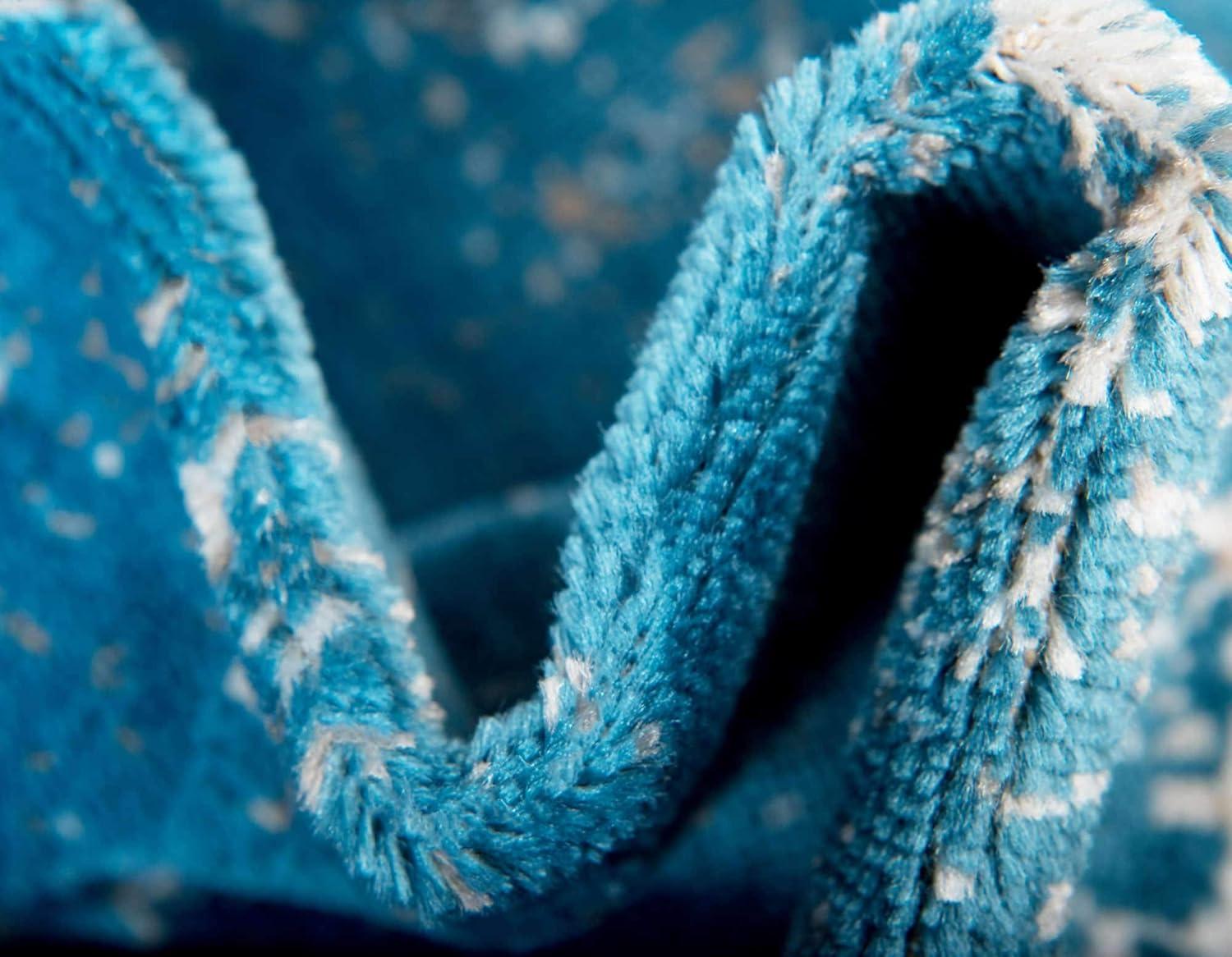 Unique Loom 3' 3 x 16' 5 Runner Sofia Blue Runner Rug