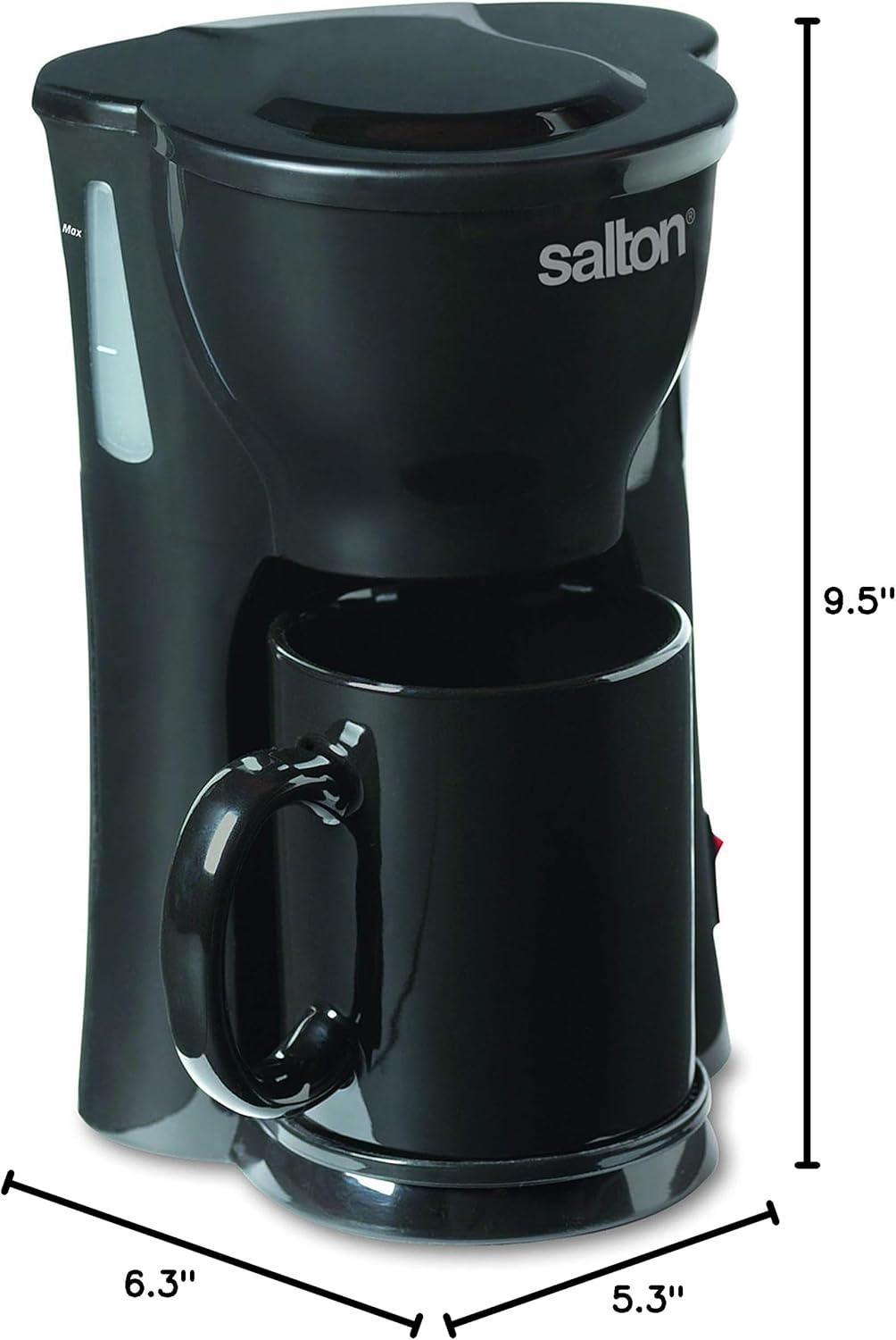 Salton Black Space Saving 1 Cup Coffeemaker