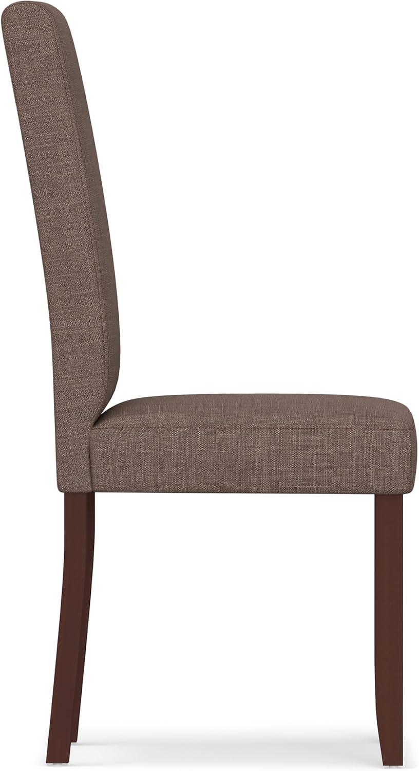 Acadian Parson Dining Chair (Set of 2) in Light Mocha Brown Linen Look Fabric