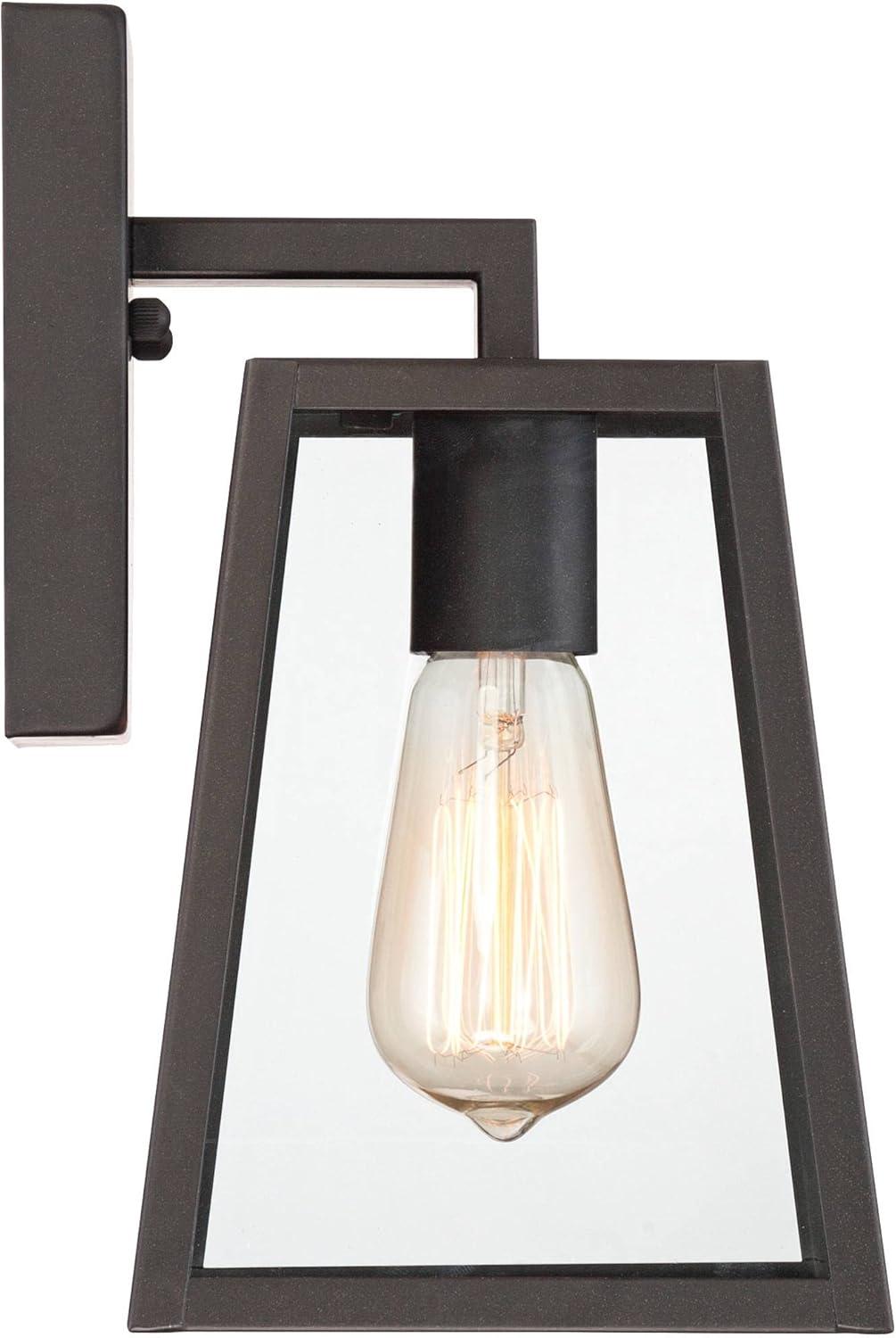 Mystic Black Steel Outdoor Wall Lights with Clear Glass