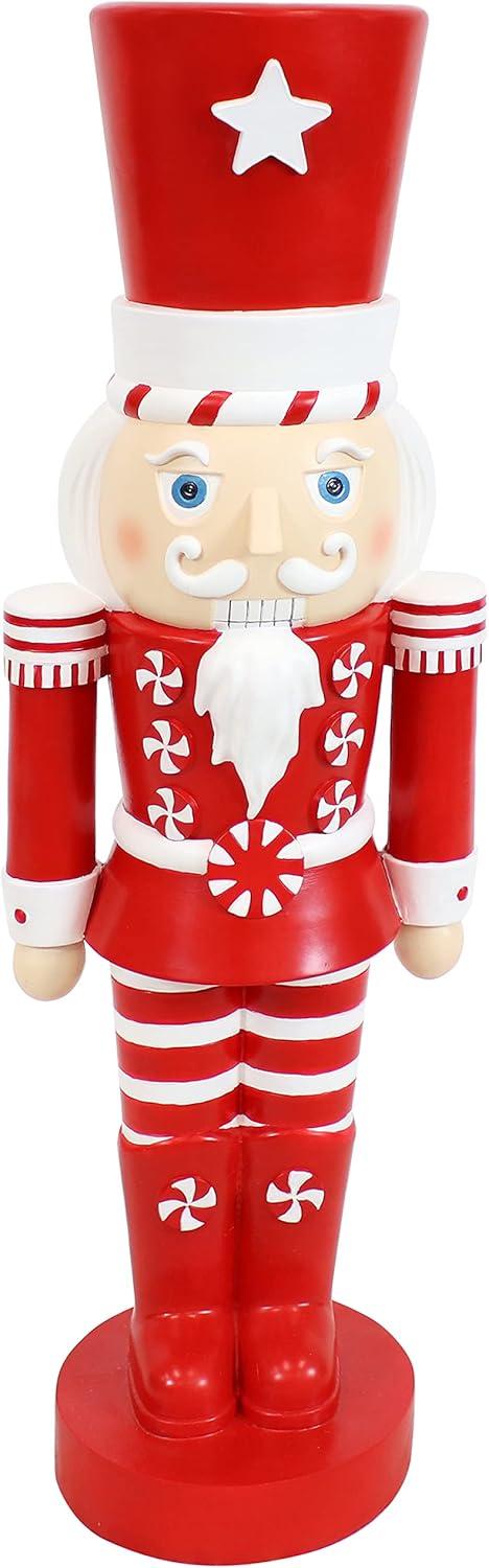 Sunnydaze Alfonso the Noble Large Nutcracker Statue - Red/White - 36"