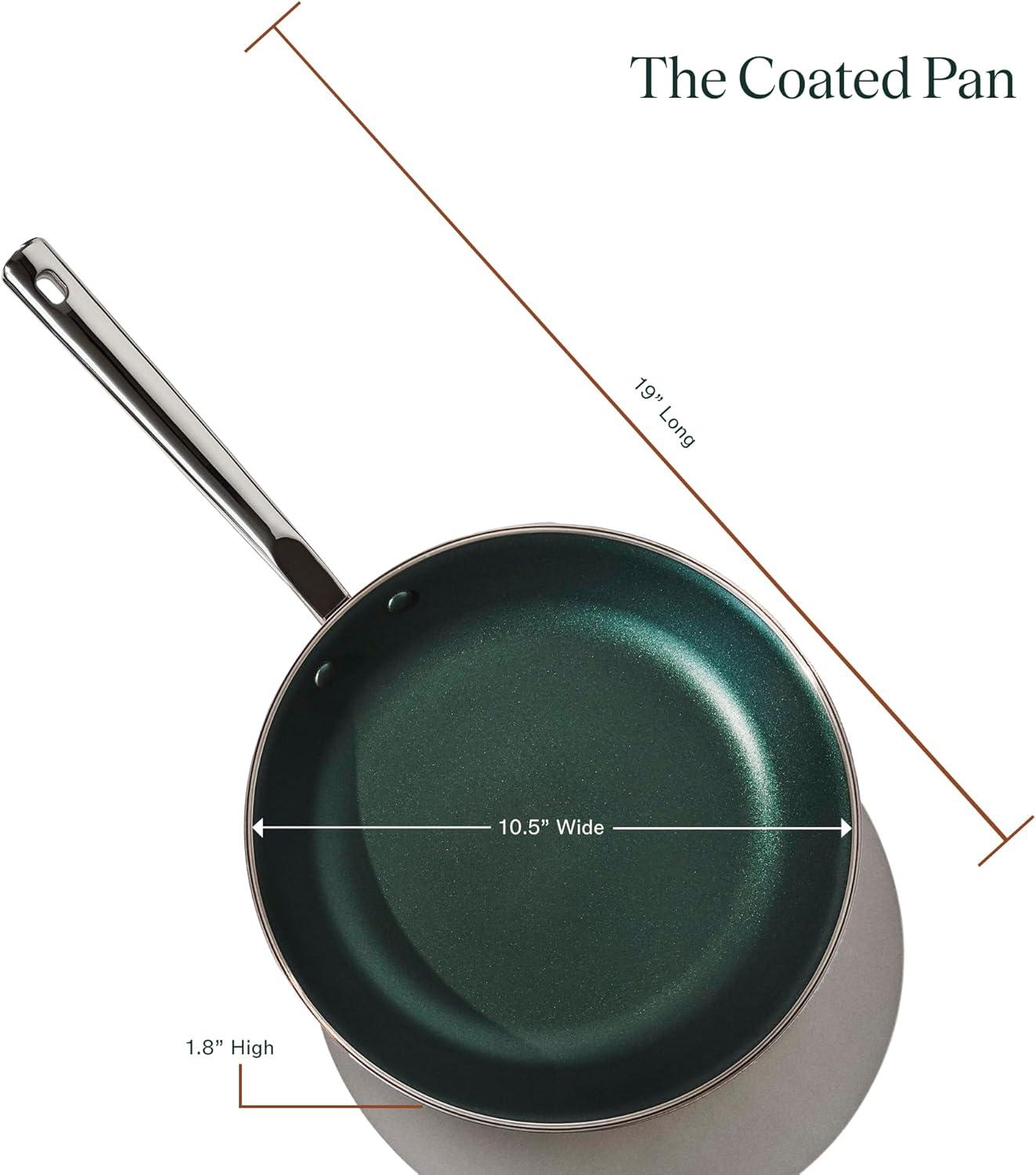 10.5 Inch Green Ceramic Coated Stainless Steel Frying Pan