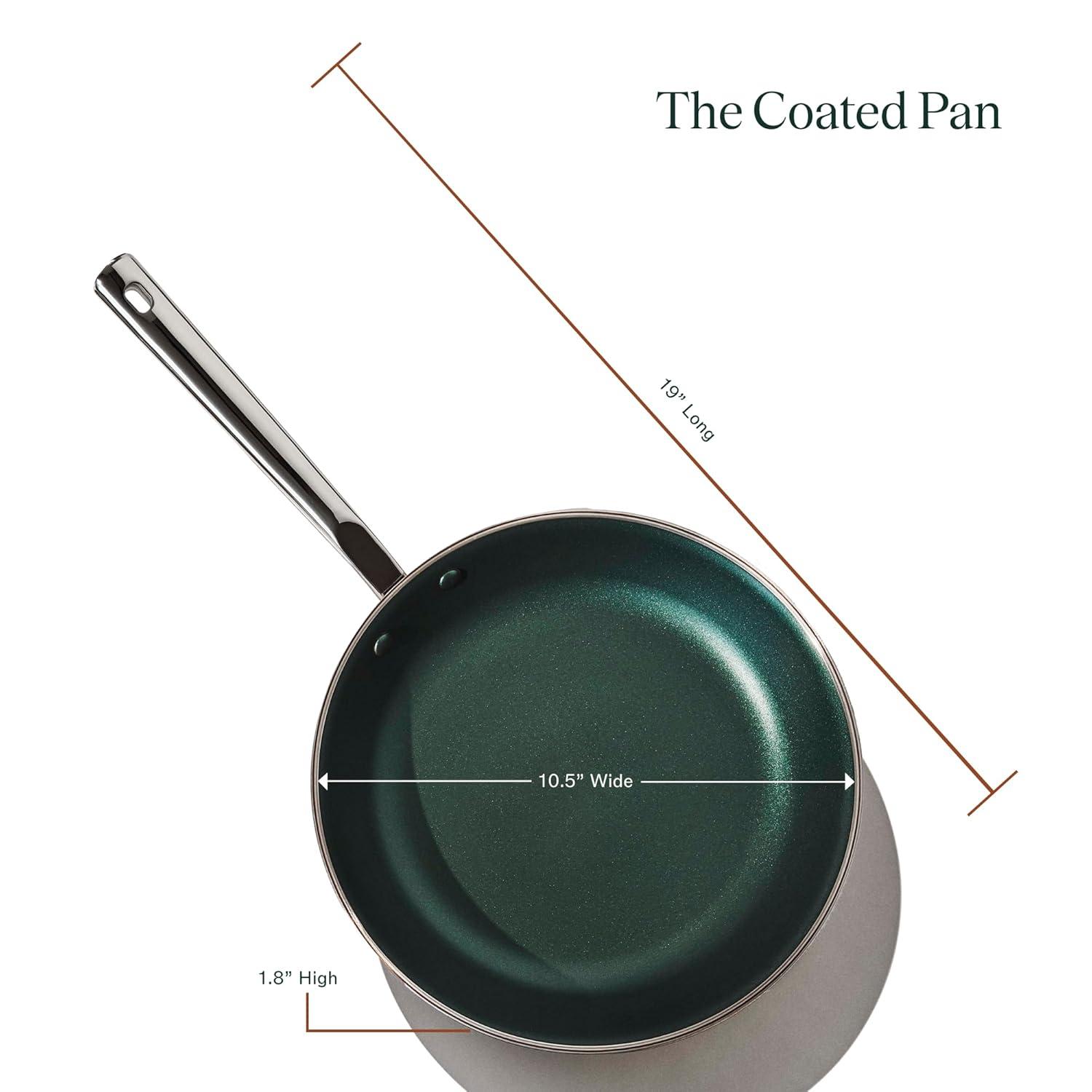 10.5 Inch Green Ceramic Coated Stainless Steel Frying Pan