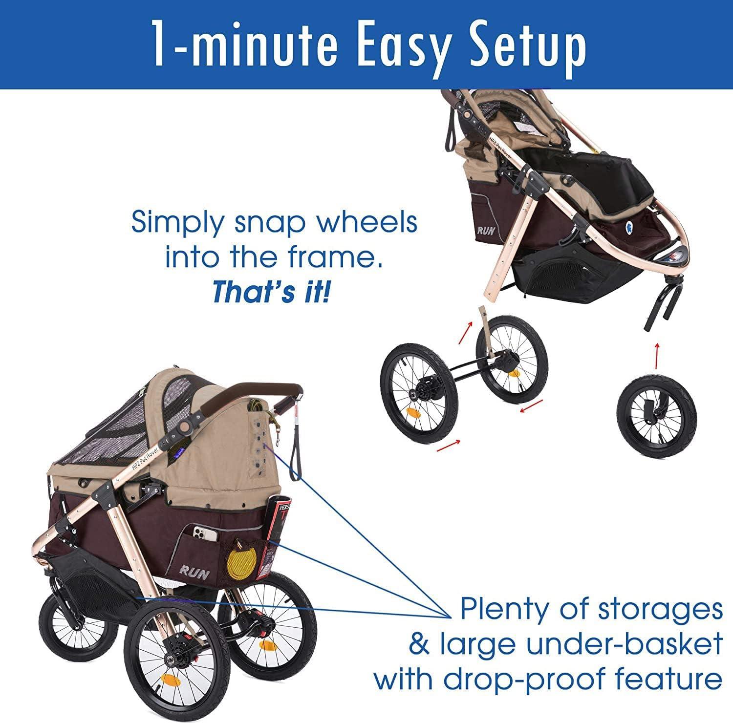 HPZ Pet Rover Run Foldable Pet Jogger Stroller
