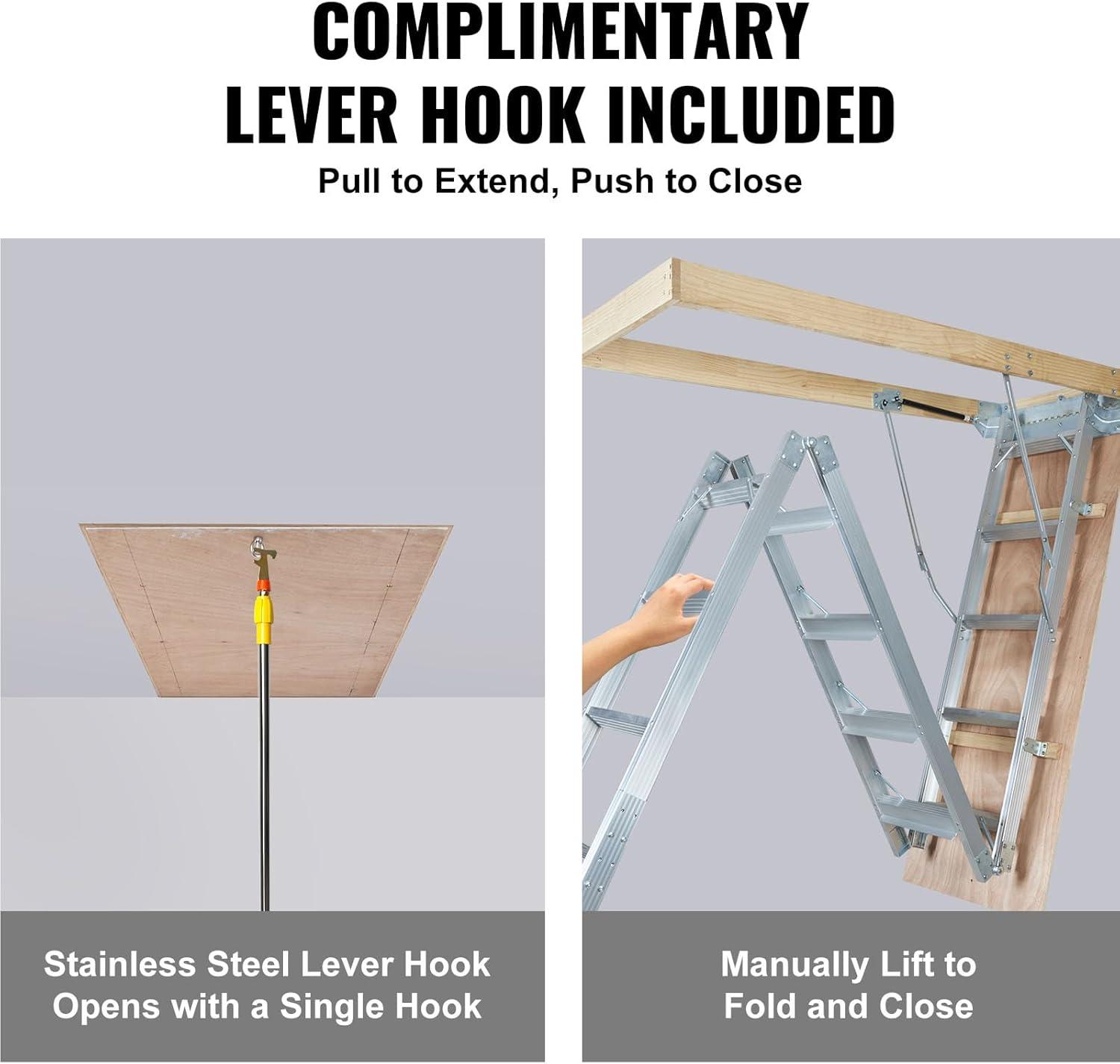 VEVOR 12 - Step Aluminum Lightweight Attic Ladder
