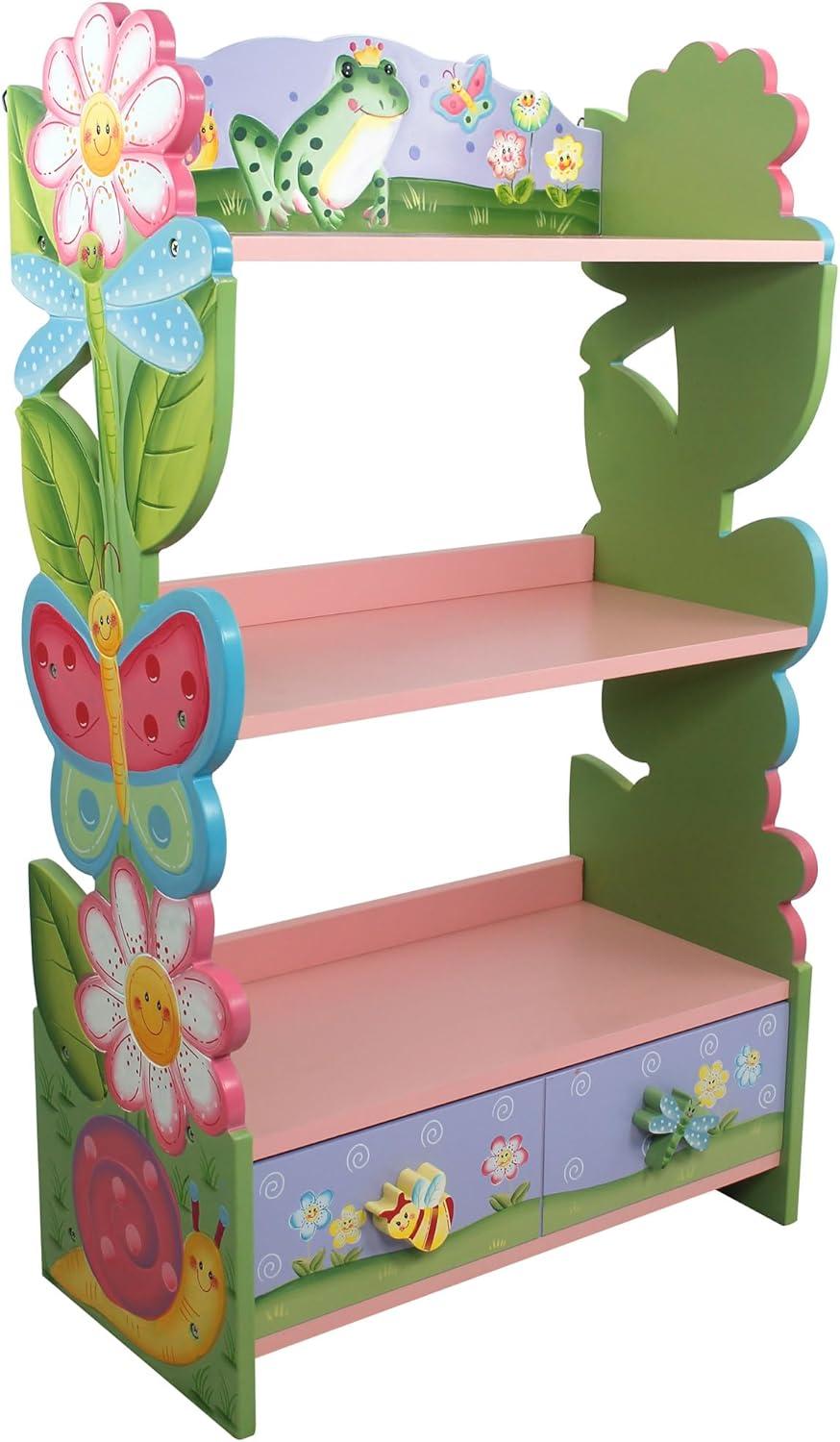 Fantasy Fields Magic Garden Wooden Bookshelf with Storage Drawers