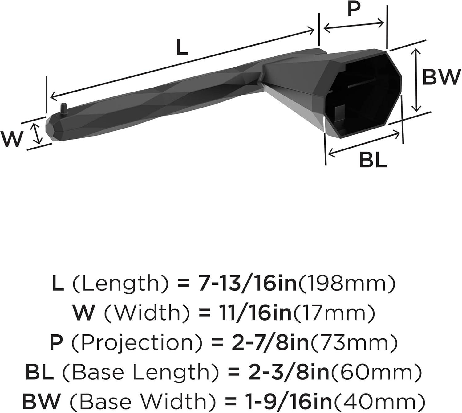 Amerock St. Vincent Matte Black Single Post Toilet Paper Holder