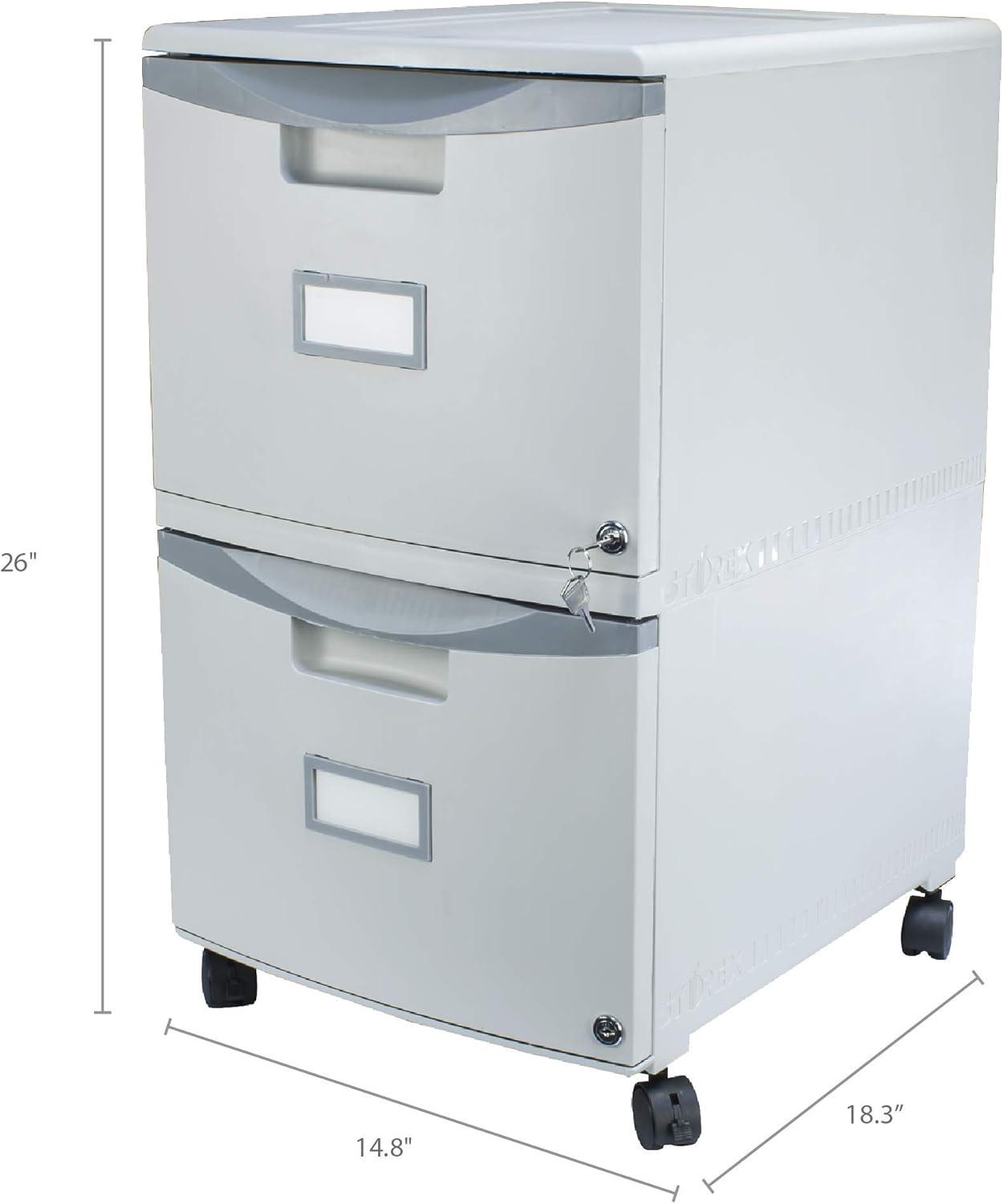 Two-Drawer Mobile Filing Cabinet 14.75w x 18.25d x 26h, Gray,Letter