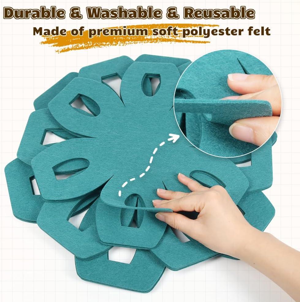 12Pcs Pot and Pan Protectors, Felt Pan Protector Pads, Cyan Pot Separators Protectors for Stacking and Protecting Your Cookware