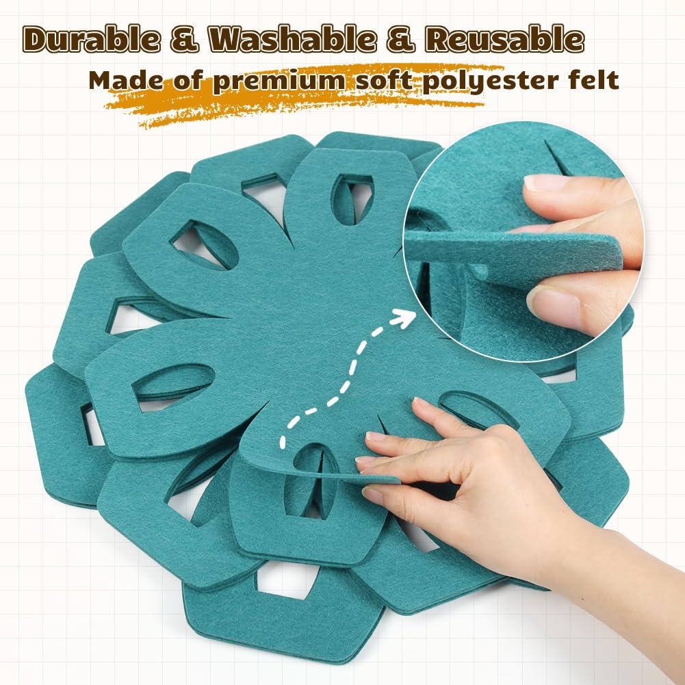 12Pcs Pot and Pan Protectors, Felt Pan Protector Pads, Cyan Pot Separators Protectors for Stacking and Protecting Your Cookware