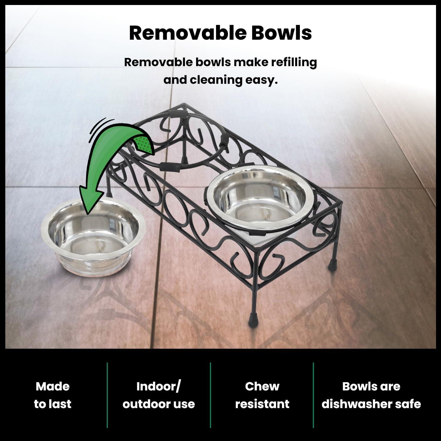 Elevated Dog Double Diner with 2 Stainless Steel Bowls