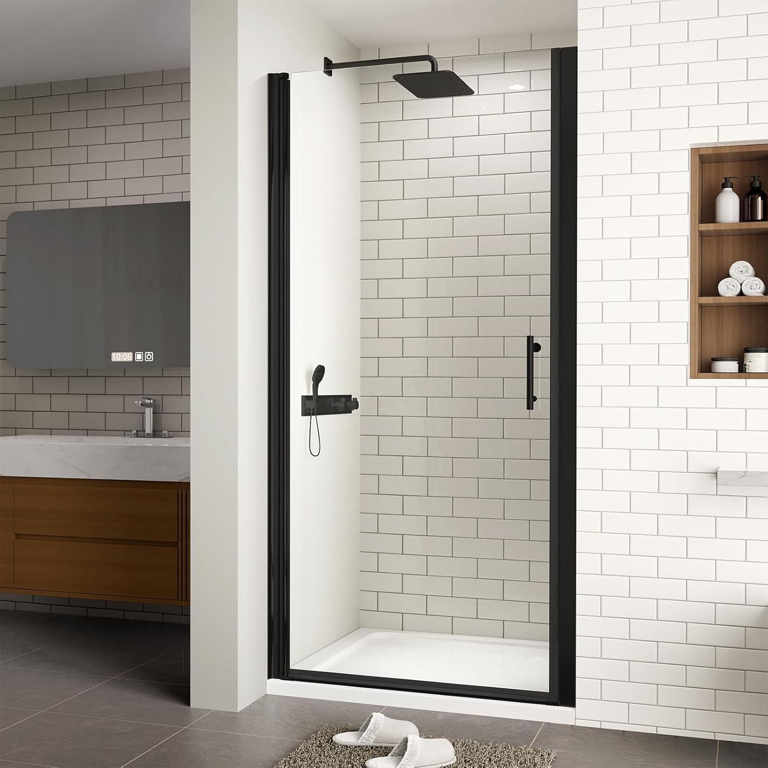 ACE DECOR AD053472 34" W x 72" H Frameless Pivot Shower Door, 1/4" (6mm) Clear SGCC Tempered Glass