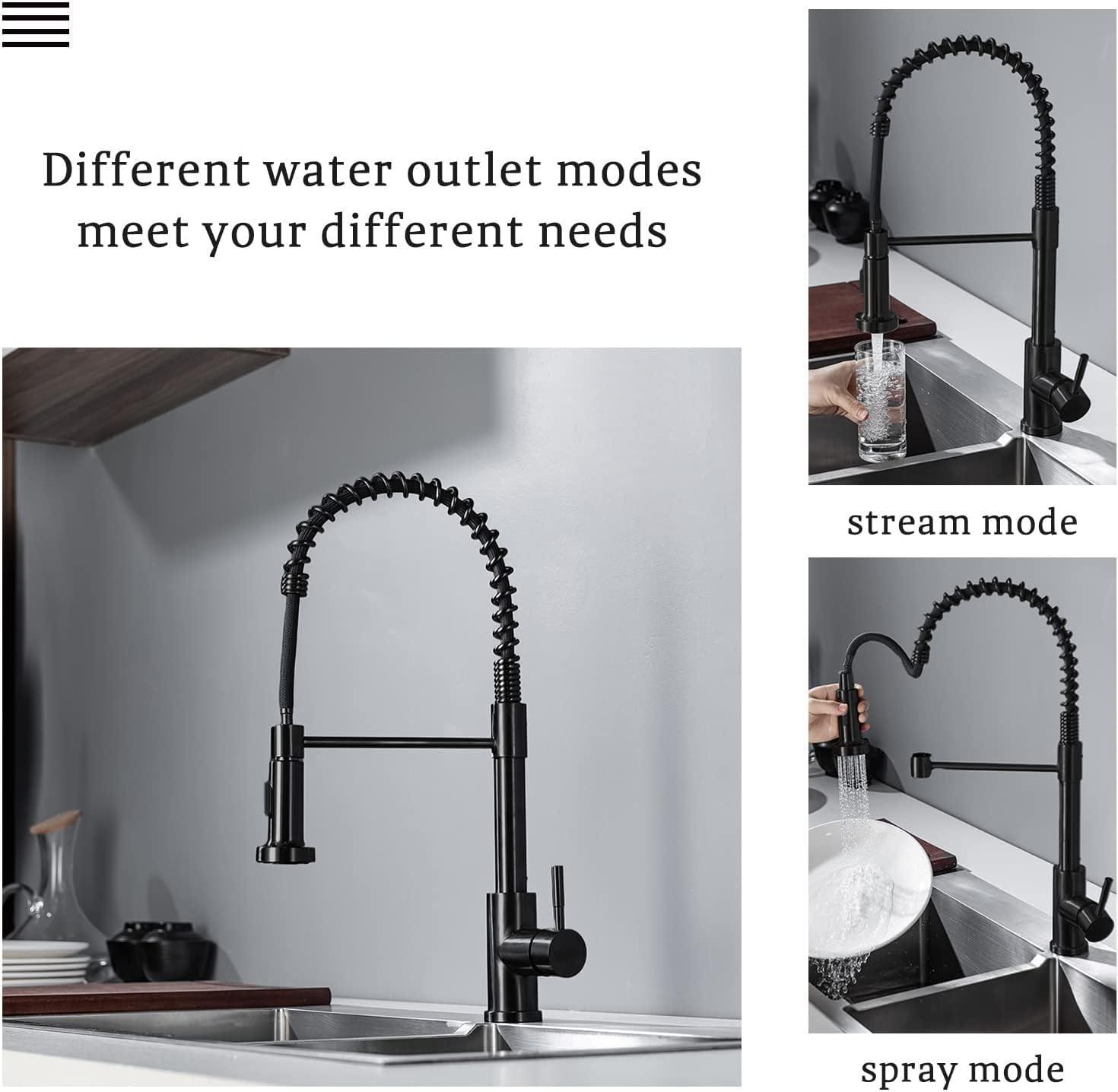 Kitchen Faucet With Pull Out Sprayer, Single Handle Single Lever Kitchen Sink Faucet