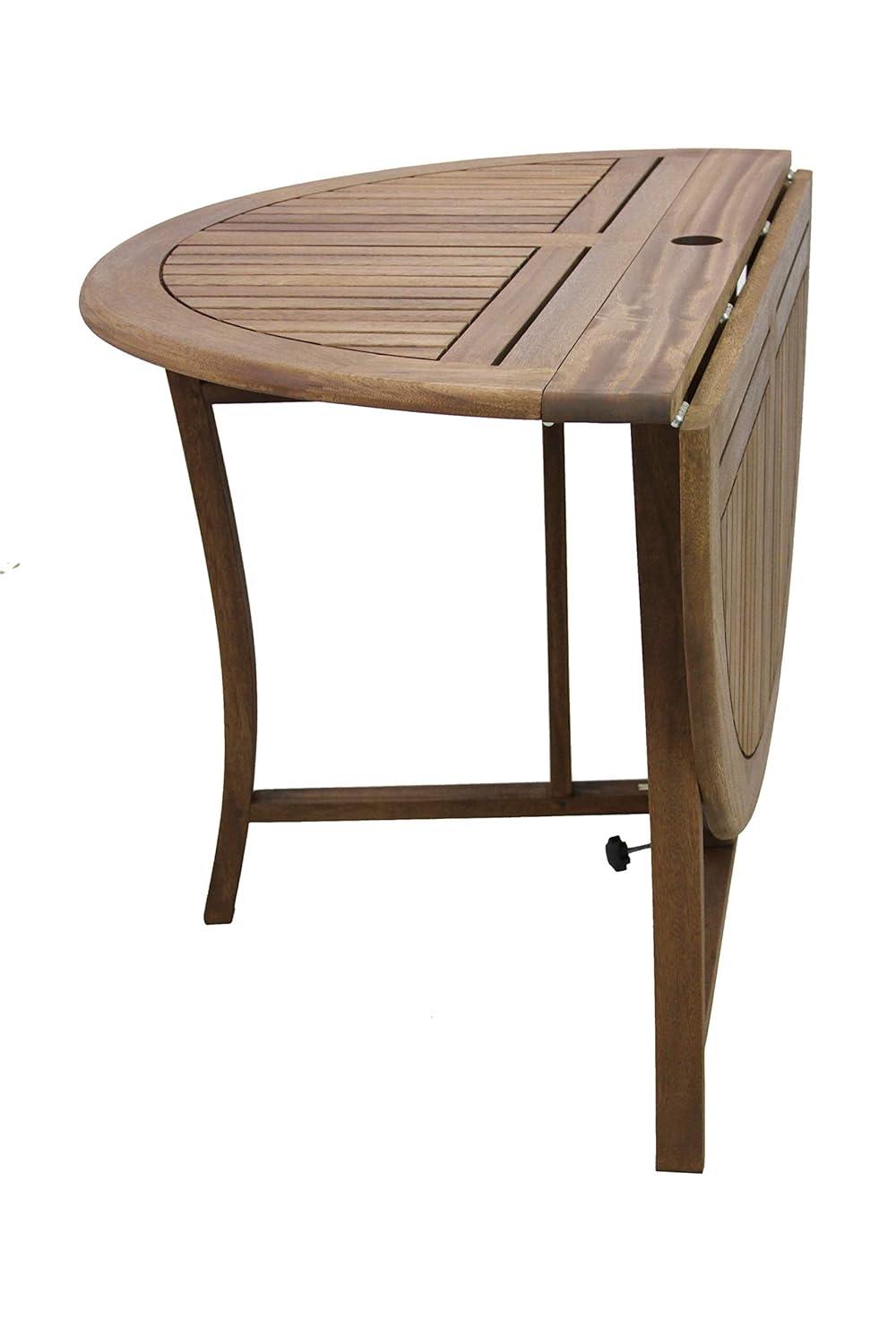 Havenside Home Eilaf 48" Round Eucalyptus Folding Table