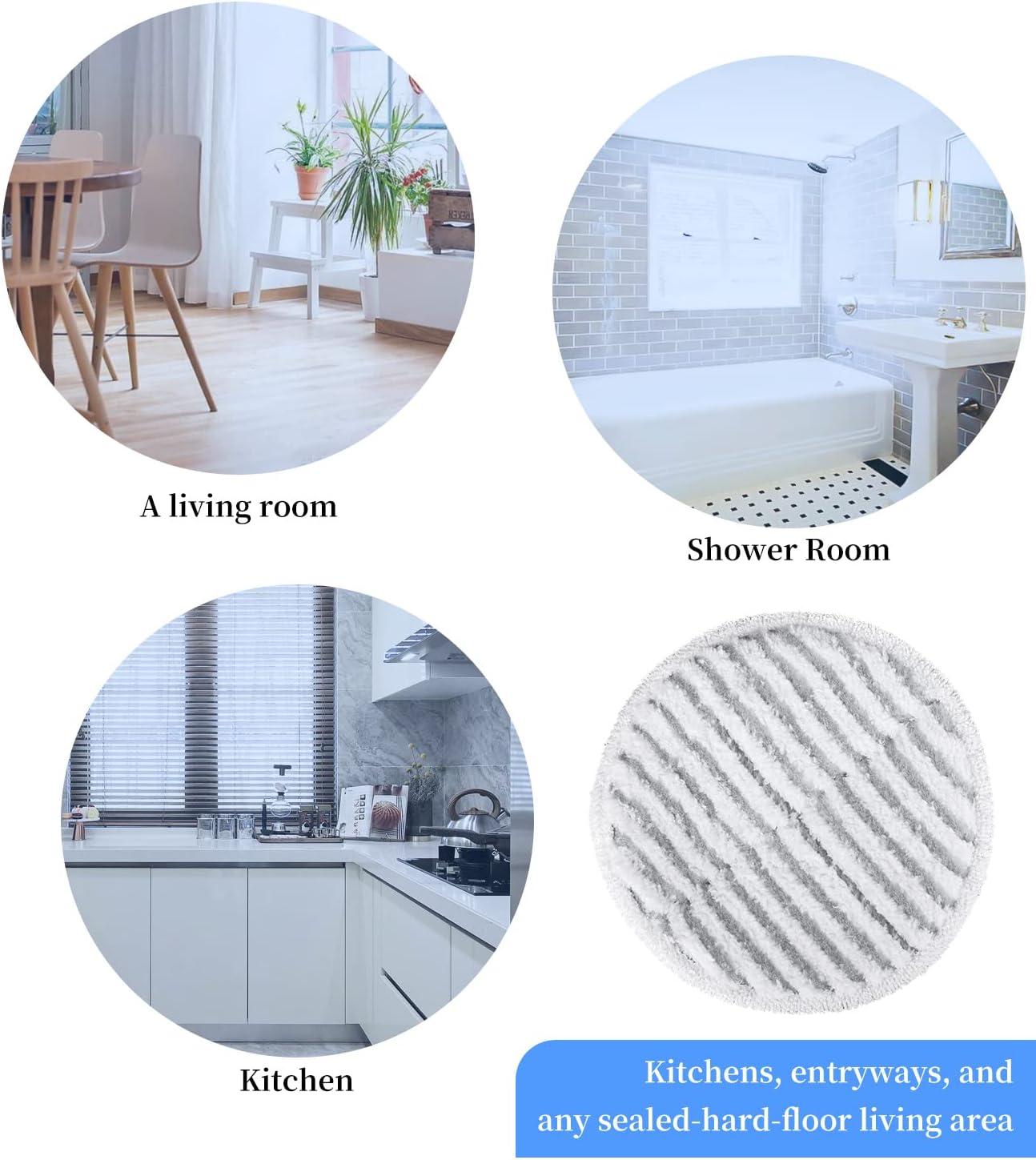 6 Pack 2124 2037 2039A 20399 20391 Steam Mop Pads Replacement Compatible with Bissell Spinwave Hard Mop Cleaner