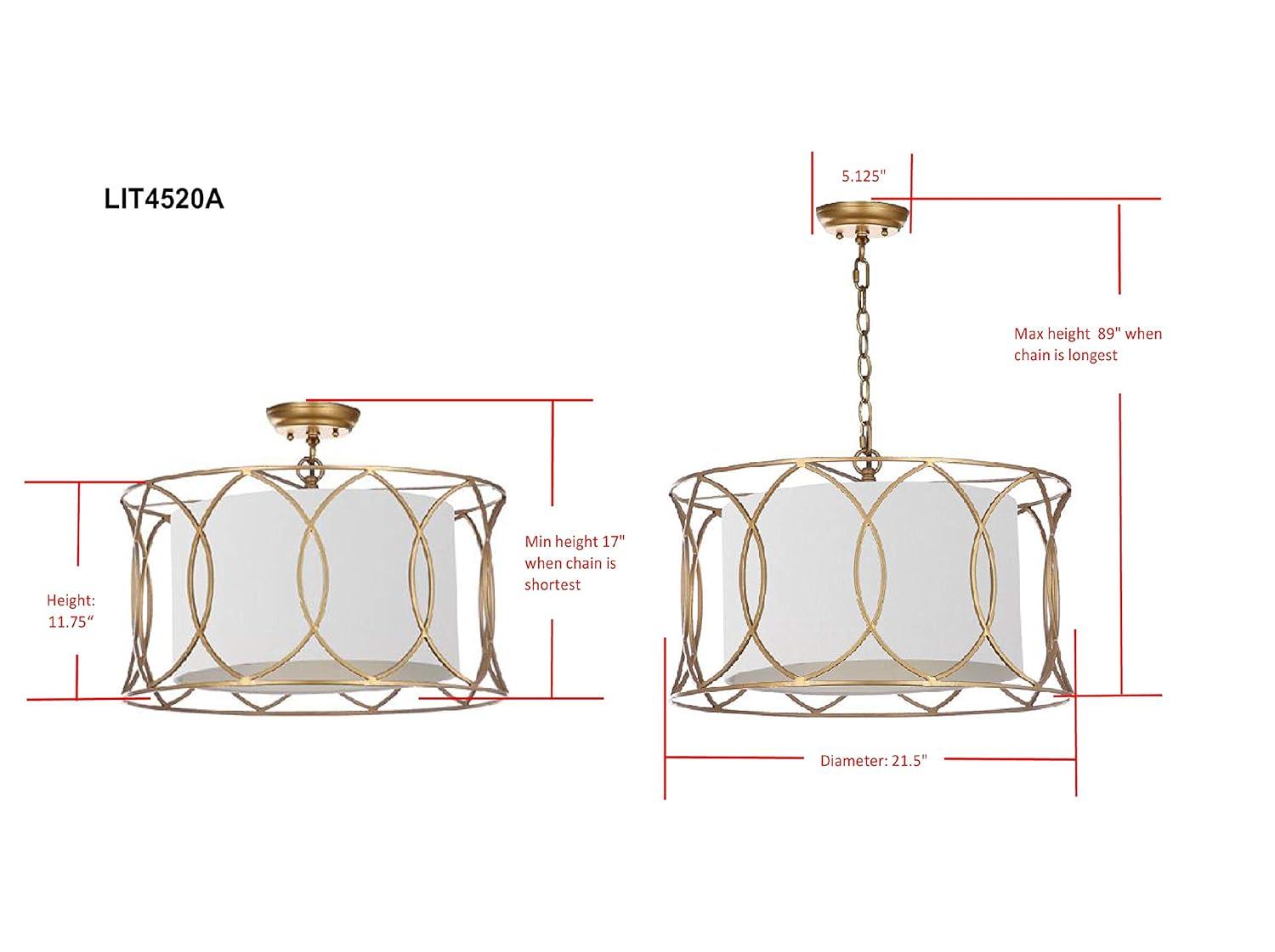 Silas Pendant Lamp - LIT4520 - Gold - Safavieh