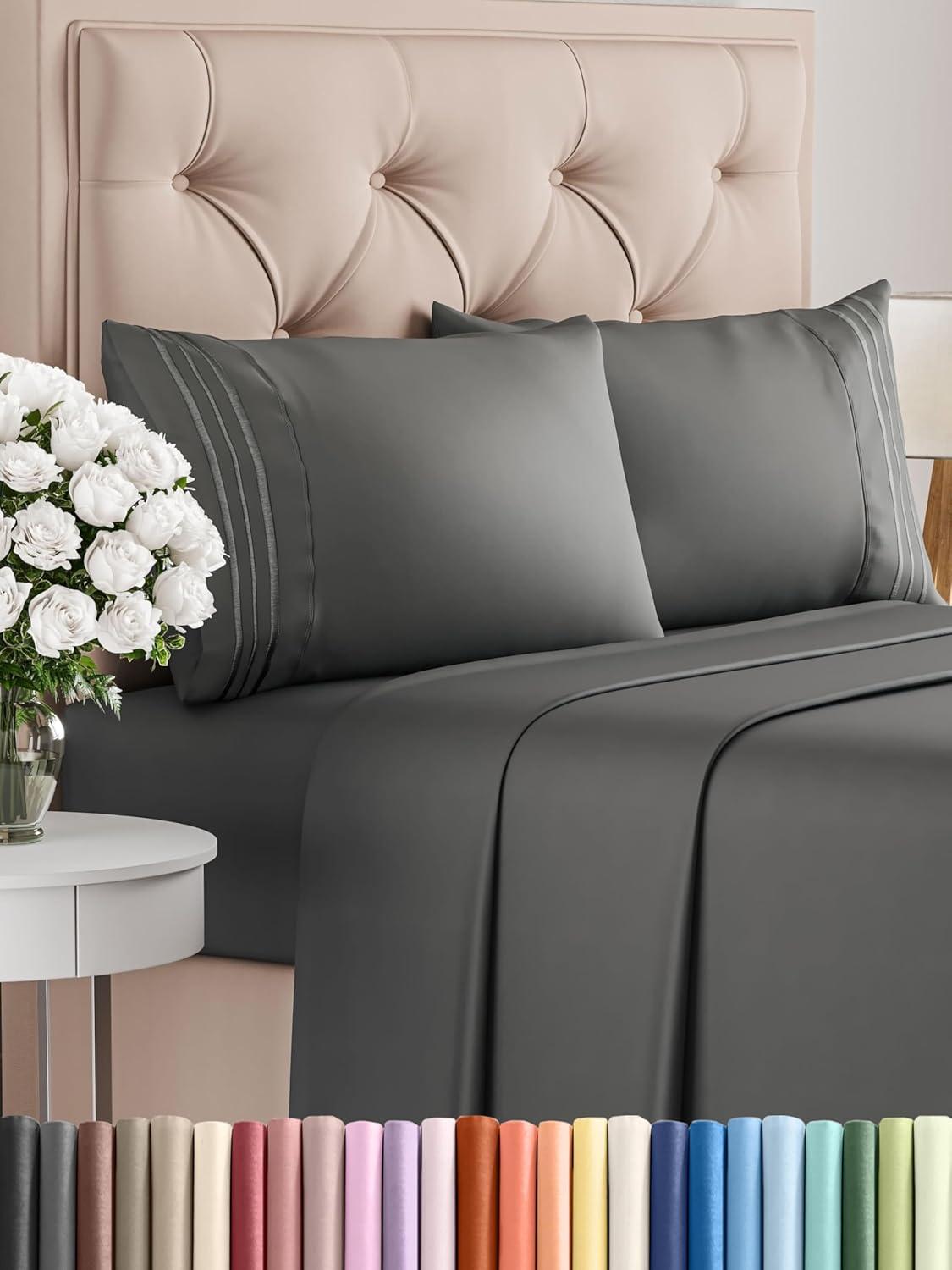 CGK Linens 4 Piece Sheet Set Premium Cooling, Soft & Wrinkle Free Sheet Set