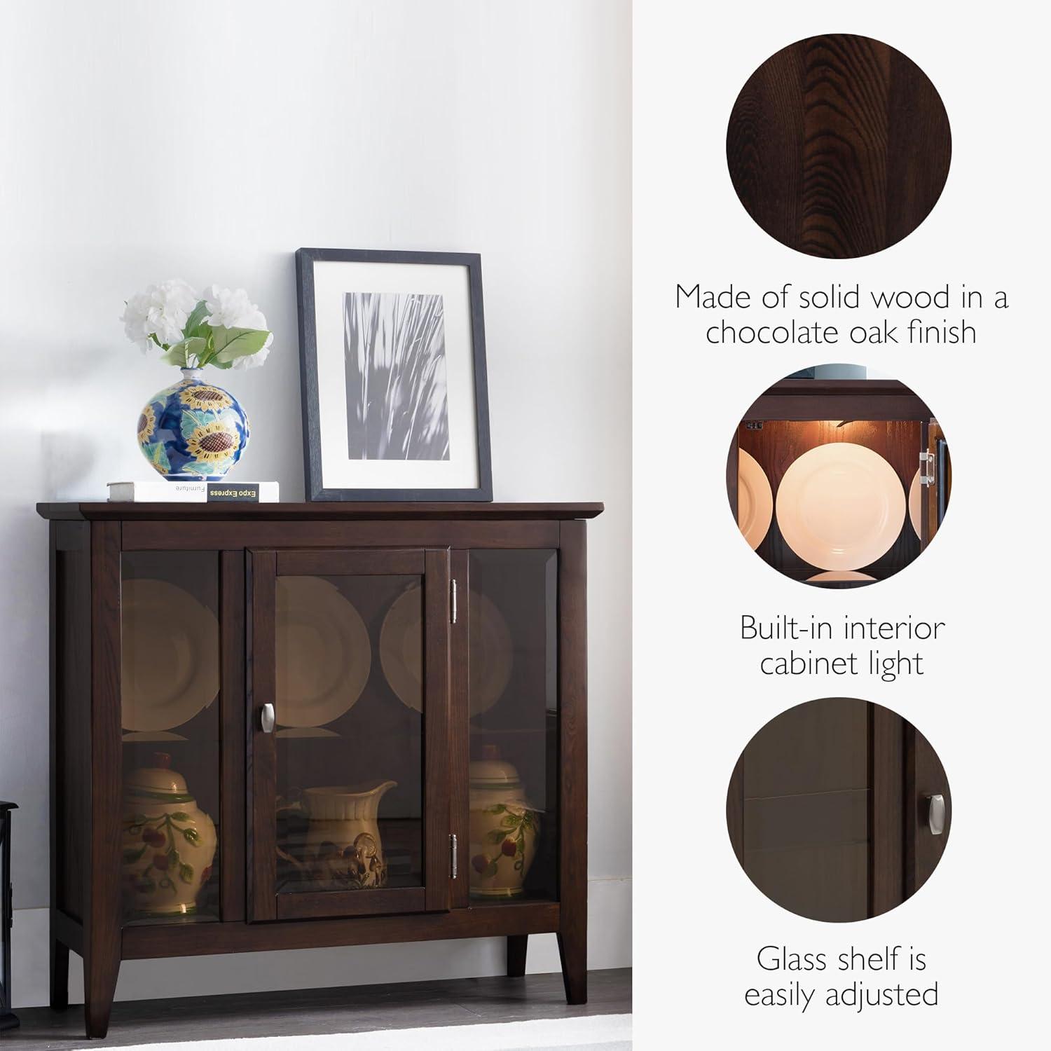 Leick Home Curio Cabinet in Chocolate Oak