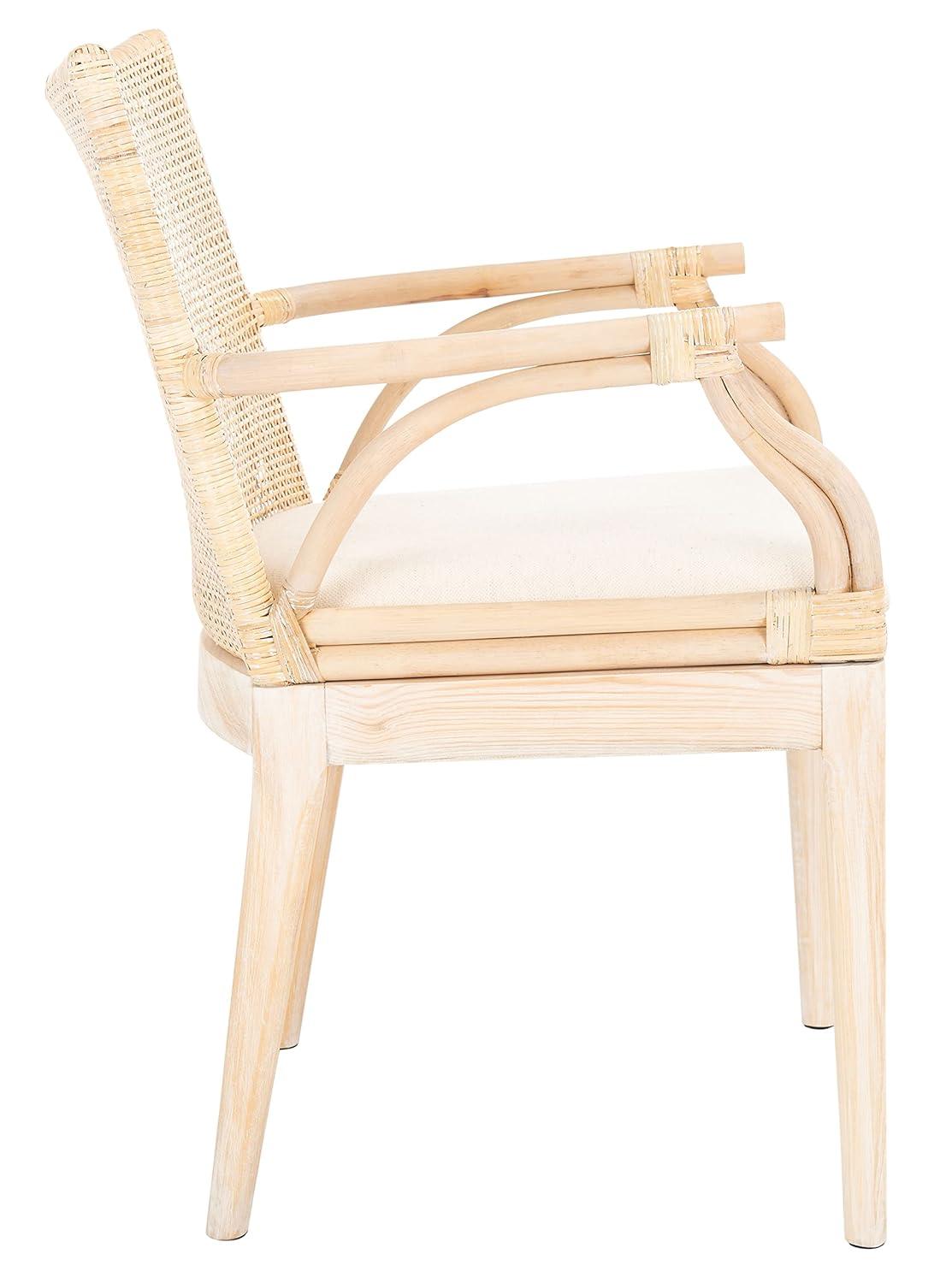 Gianni Arm Chair - SEA4011 - Natural/White Washed - Safavieh