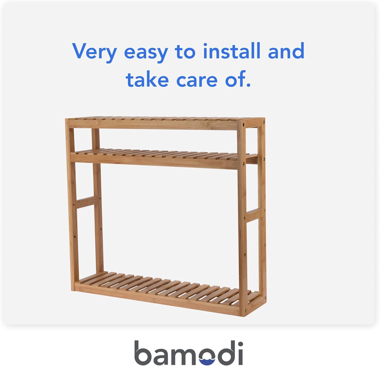 Bamodi Bamboo Multi-Shelves Bathroom 3 Tier Shelf, Brown