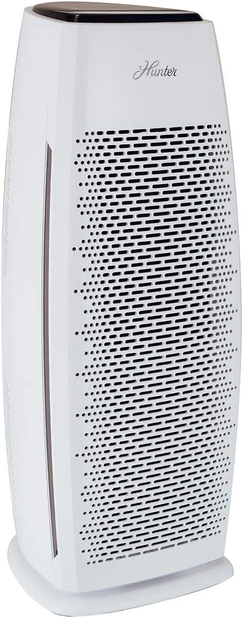 Hunter HP600 Air Purifier. True HEPA Air Purifier Tower for Pets, Odors, Allergens, Smoke, Dust, VOC's. 3 Fan Speeds, Sleep Timer