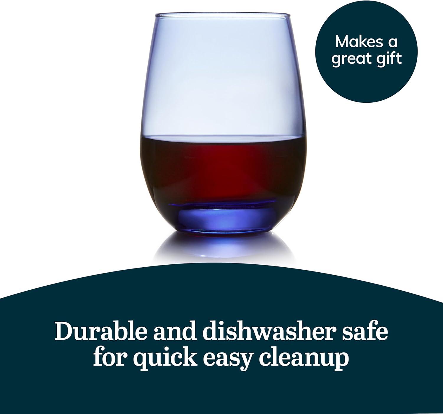 Classic Libbey All-Purpose Stemless Wine Glasses