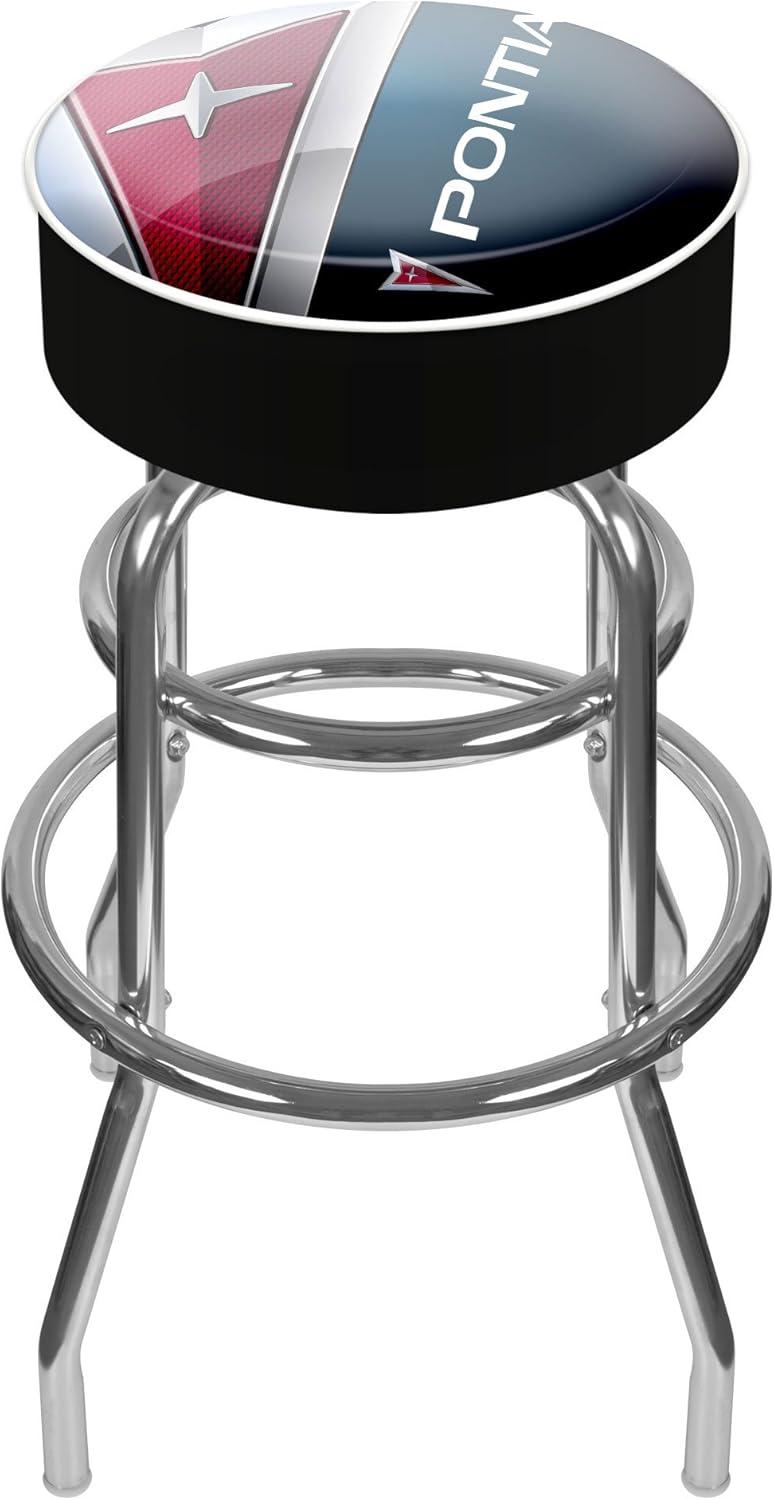 Black Metal Swivel Bar Stool with Padded Seat