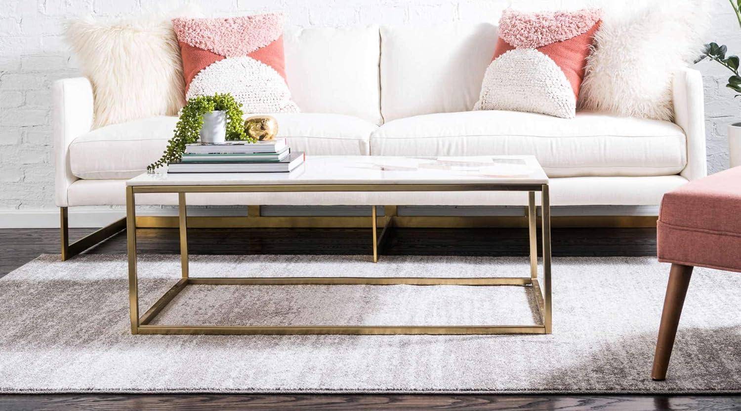 Unique Loom Del Mar Collection Area Rug - Lucille (9'  x 12' Rectangle Gray/Ivory)