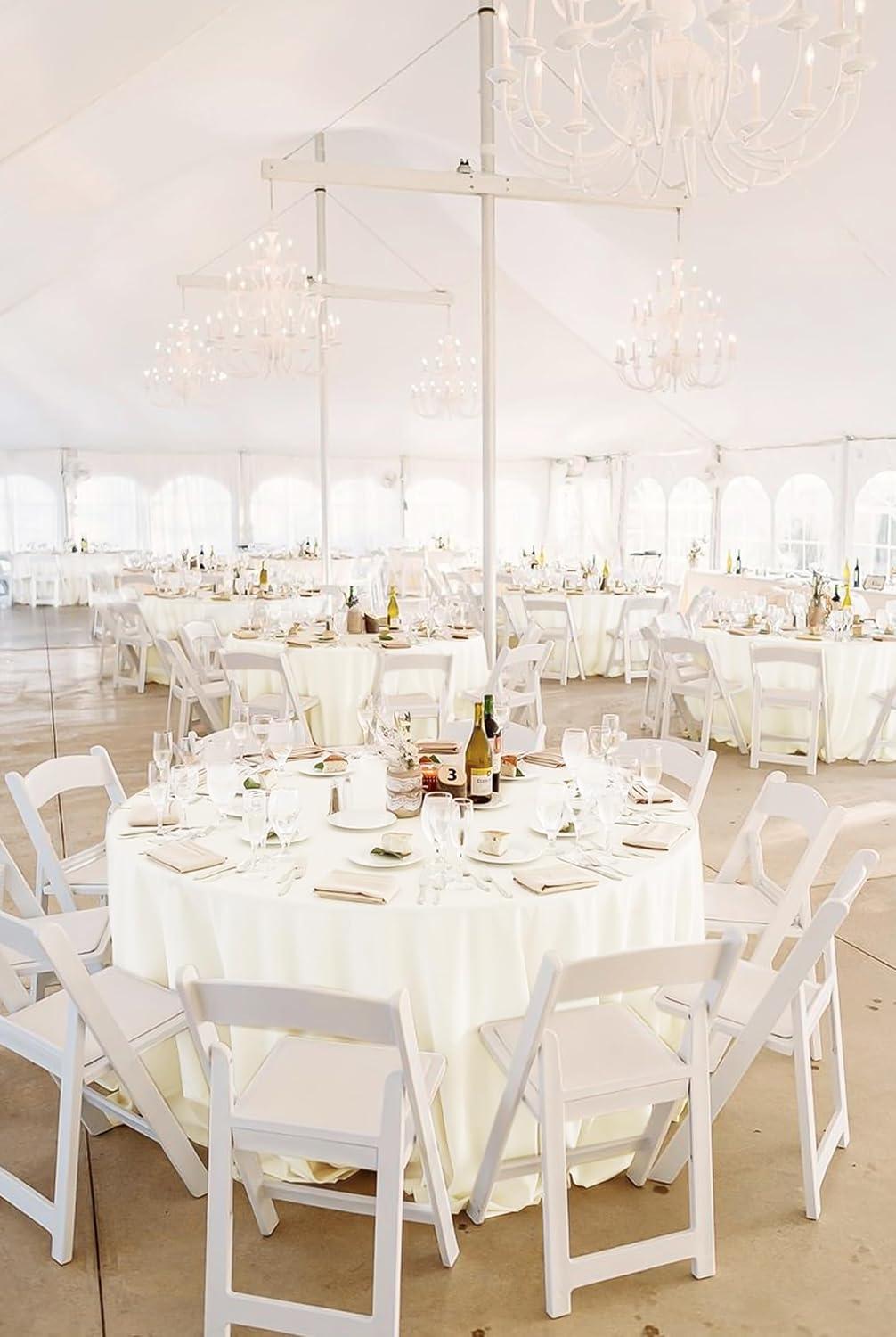 10 Pack Beige Tablecloth 60x102 inch Polyester Fabric Tablecloths for 6 Foot Rectangle Tables Wrinkle Resistant Linen Tablecloth Washable Table Covers for Party Wedding Events and Camping