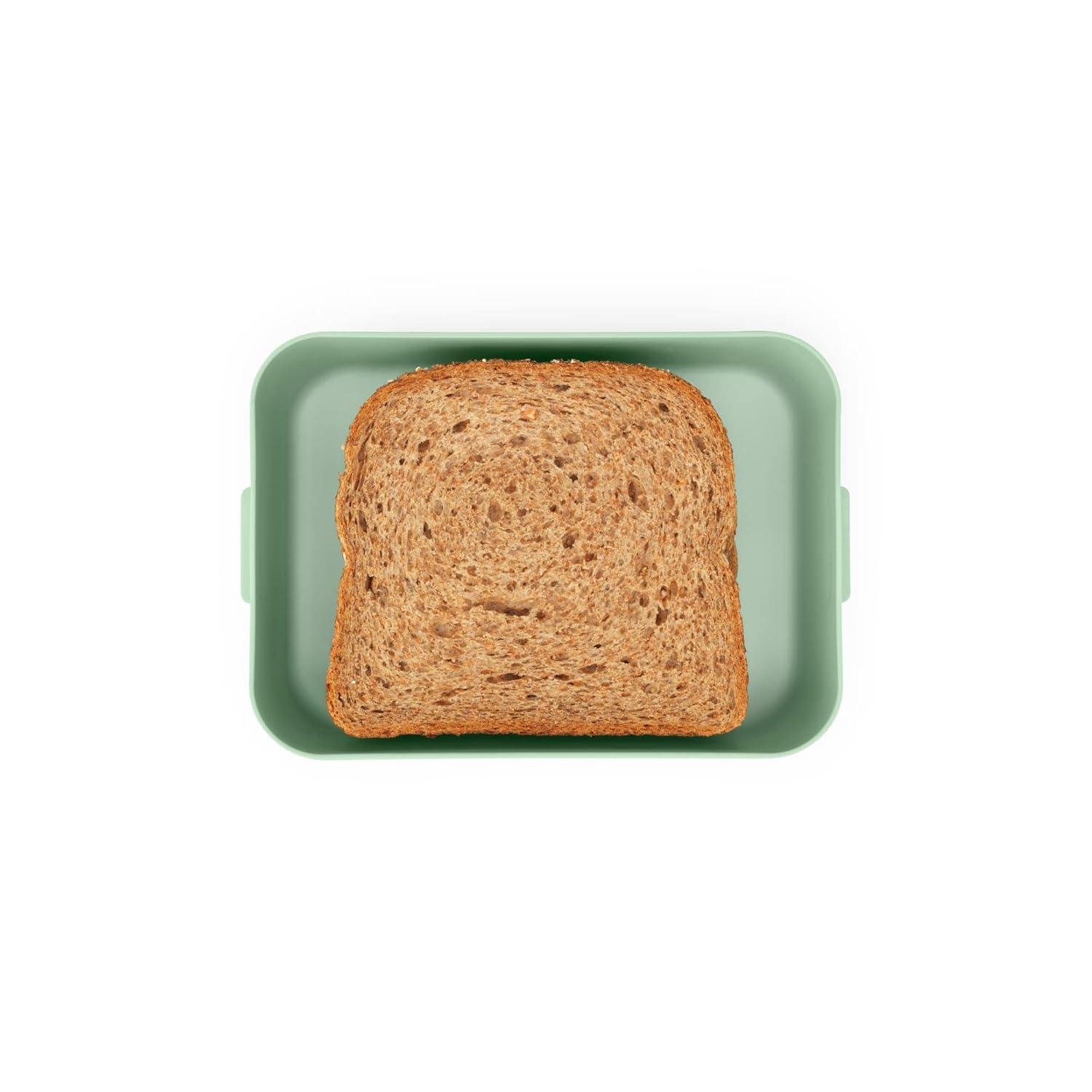 Jade Green BPA-Free Medium Rectangular Lunch Box with Snap Lid