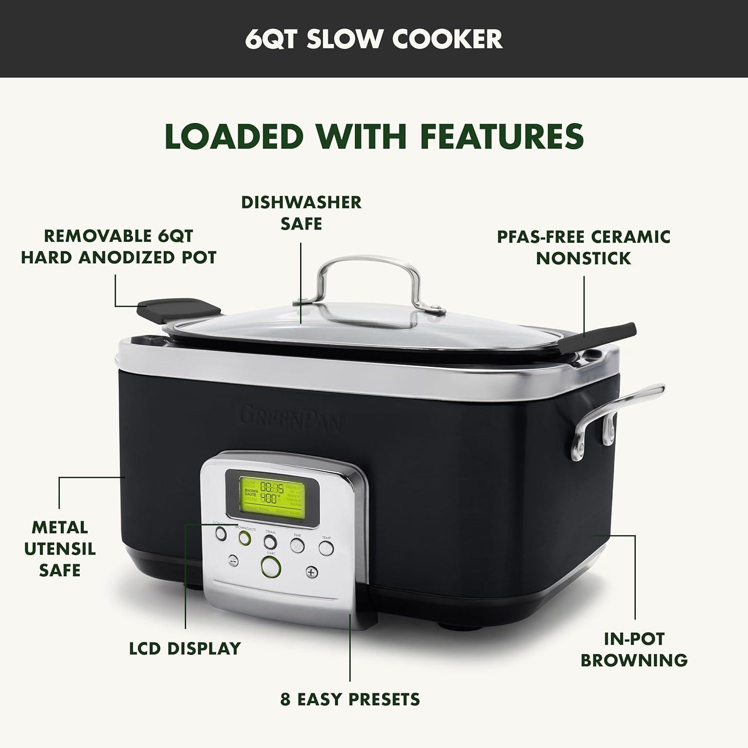 GreenPan Elite Ceramic Nonstick 6-Quart Slow Cooker