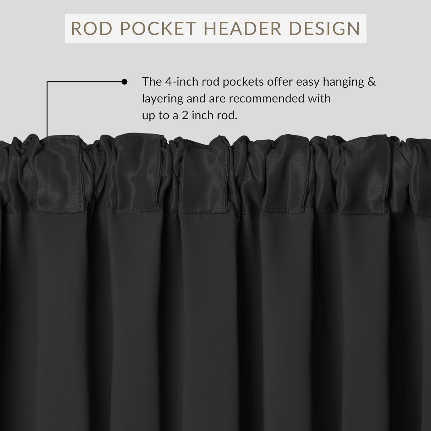 All Seasons Single Waterfall Window Valance - 52" x 36" - Black - Elrene Home Fashions
