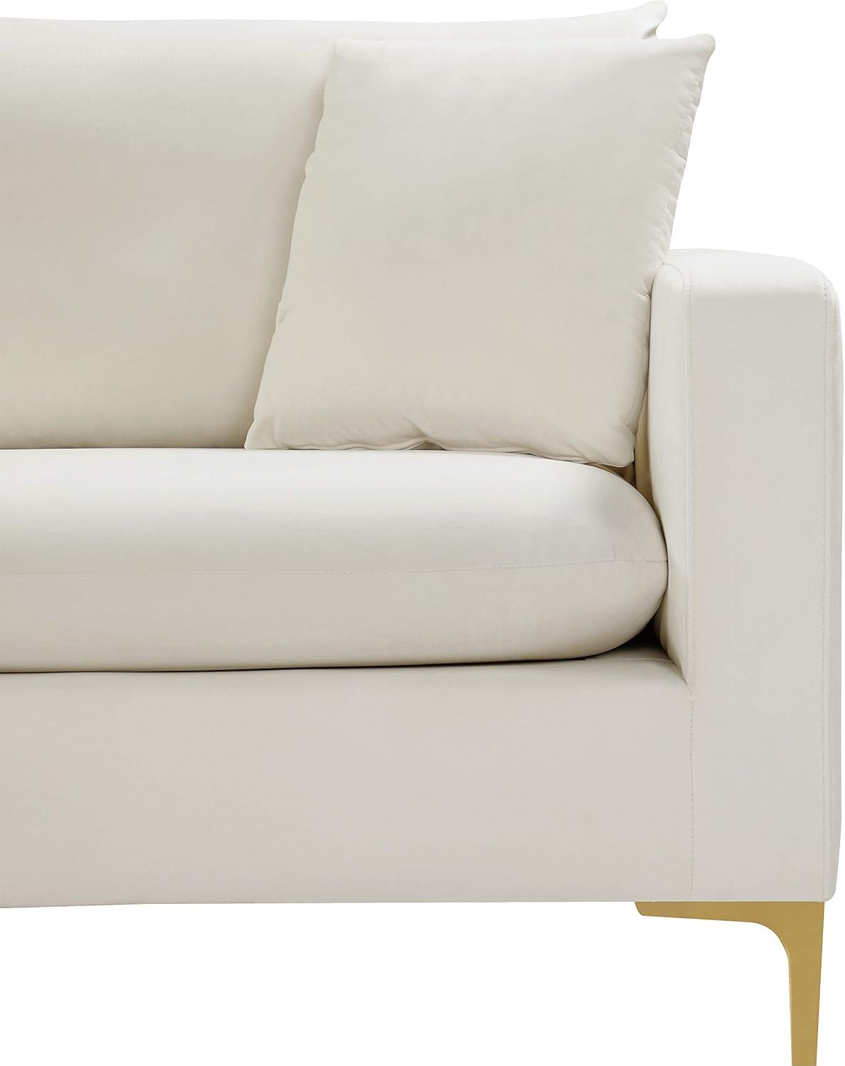 Meridian Furniture Naomi Cream Velvet Sofa