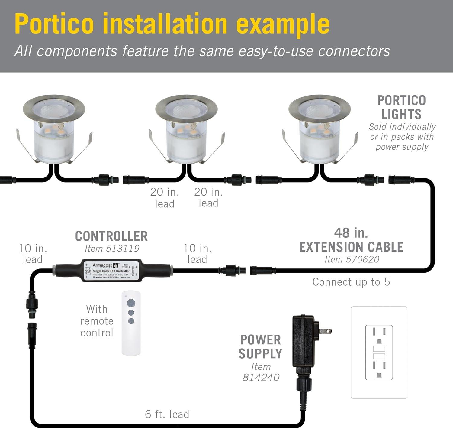 Portico Outdoor LED Light & Driver Starter Kit 10pk